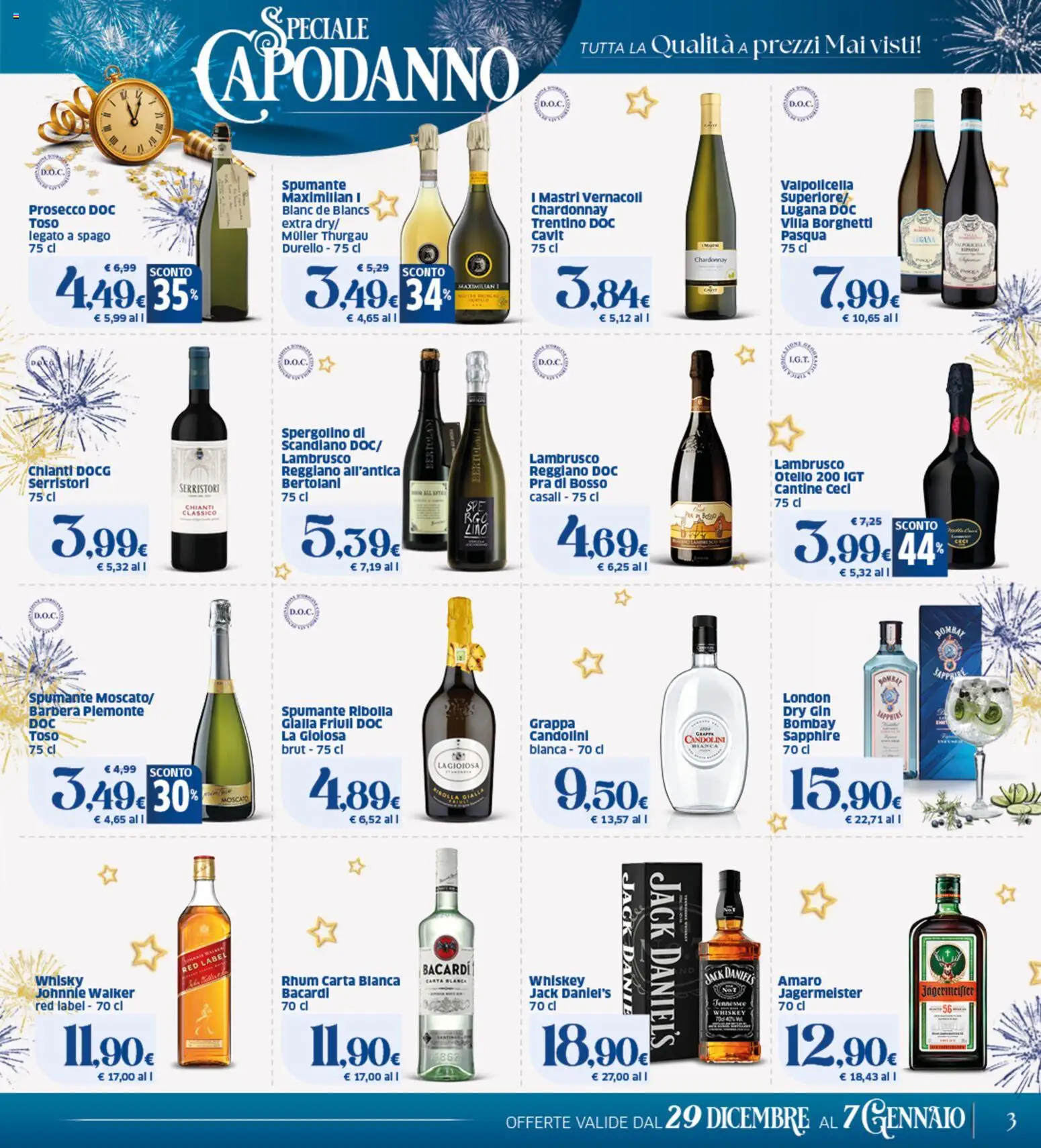 Volantino SIGMA del 29.12.2025 | Pagina: 3 | Prodotti: Prosecco, Whisky, Grappa, Amaro