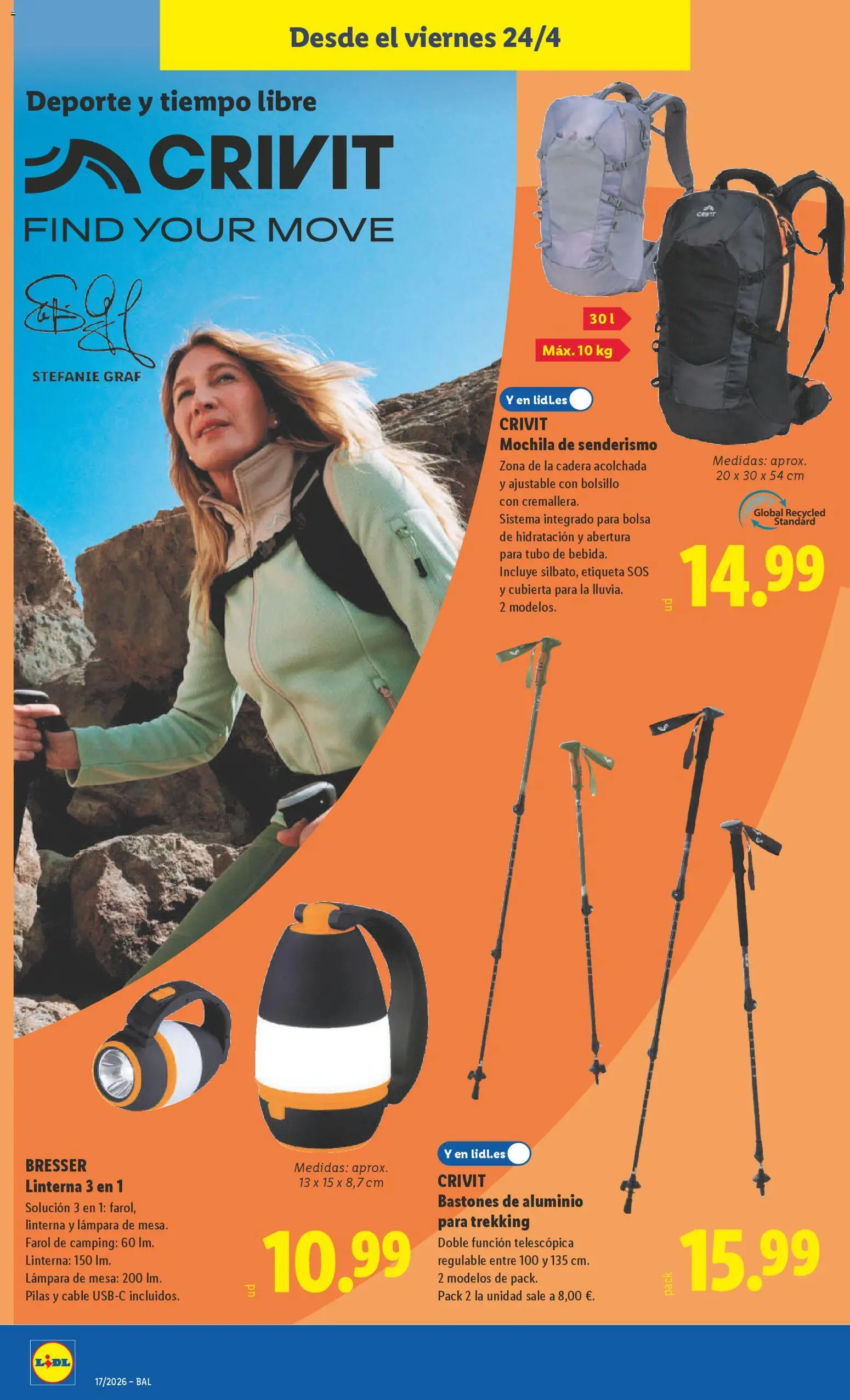 Lidl folleto de bazar │ válido desde el 20.04.2026 | Página: 22 | Productos: Mochila, Farol, Bolsa, Lámpara