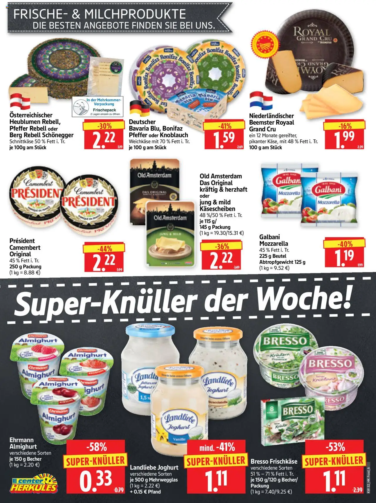 HERKULES Prospekt - gültig ab dem 04.08.2025 | Seite: 6 | Produkte: Joghurt, Mozzarella, Bresso, Frischkase