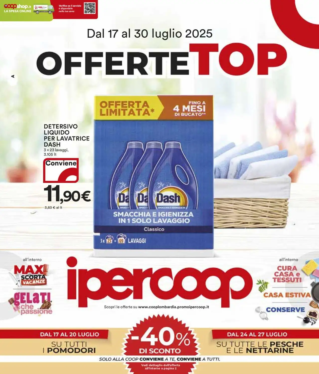 Volantino Ipercoop del 17.07.2025 | Pagina: 1 | Prodotti: Pomodori, Lavatrice