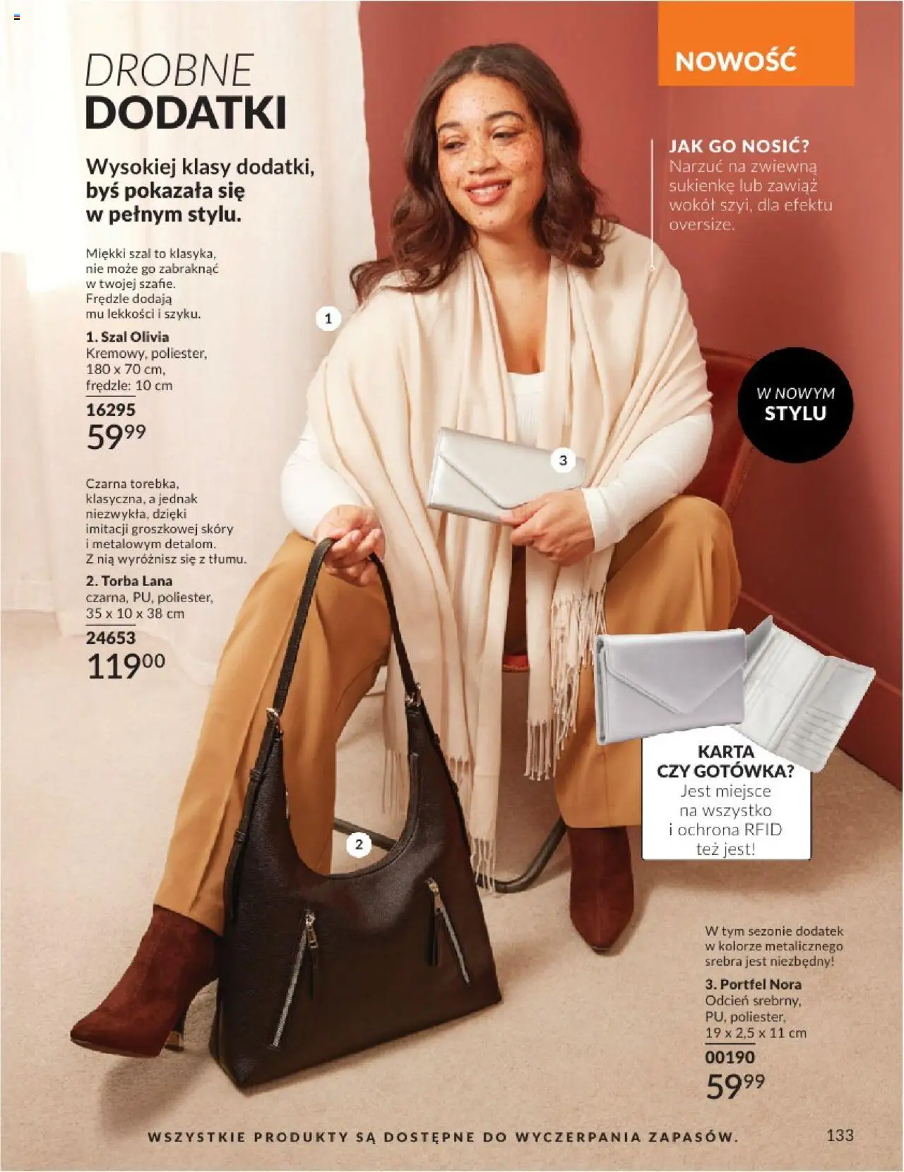 Avon Katalog 08 2025 od 01.08.2025 | Strona: 133 | Produkty: Karta, Portfel, Szal, Torba