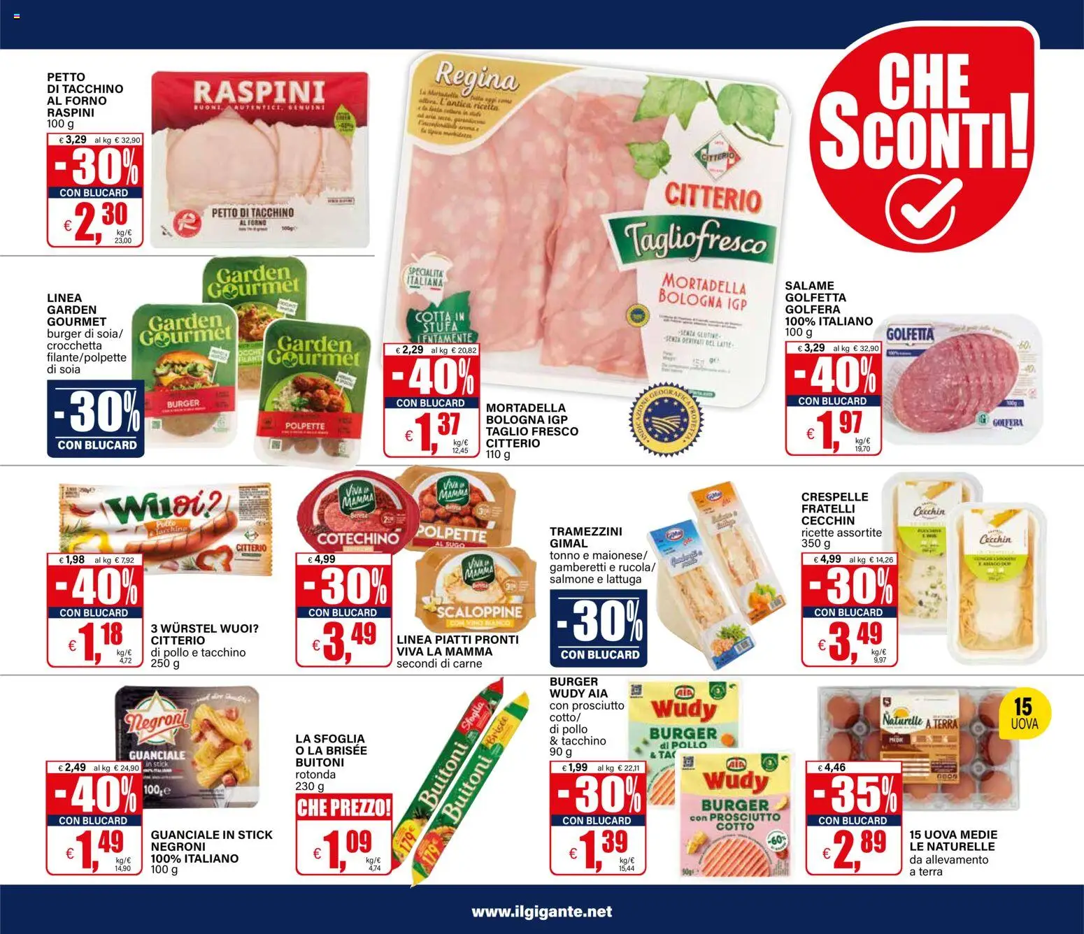 Volantino Il Gigante del 27.10.2025 | Pagina: 13 | Prodotti: Uova, Salmone, Vino, Polpette
