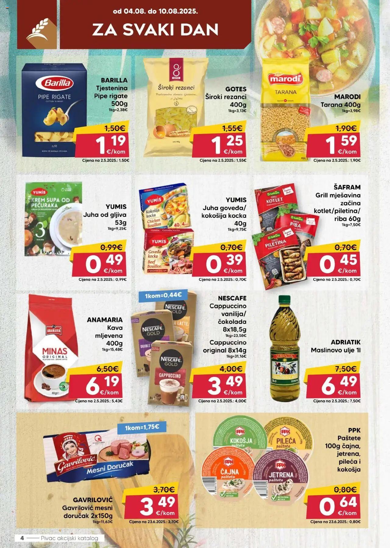Pivac katalog | vrijedi od 04.08.2025 | Stranica: 4 | Proizvodi: Čokolada, Piletina, Riba, Dove