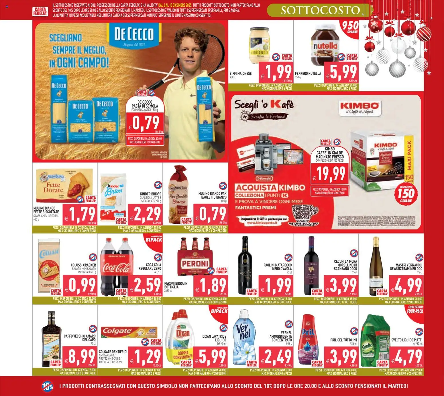 Volantino PIM Supermercati del 06.12.2025 | Pagina: 3 | Prodotti: Latte, Pasta, Lavatrice, Amaro