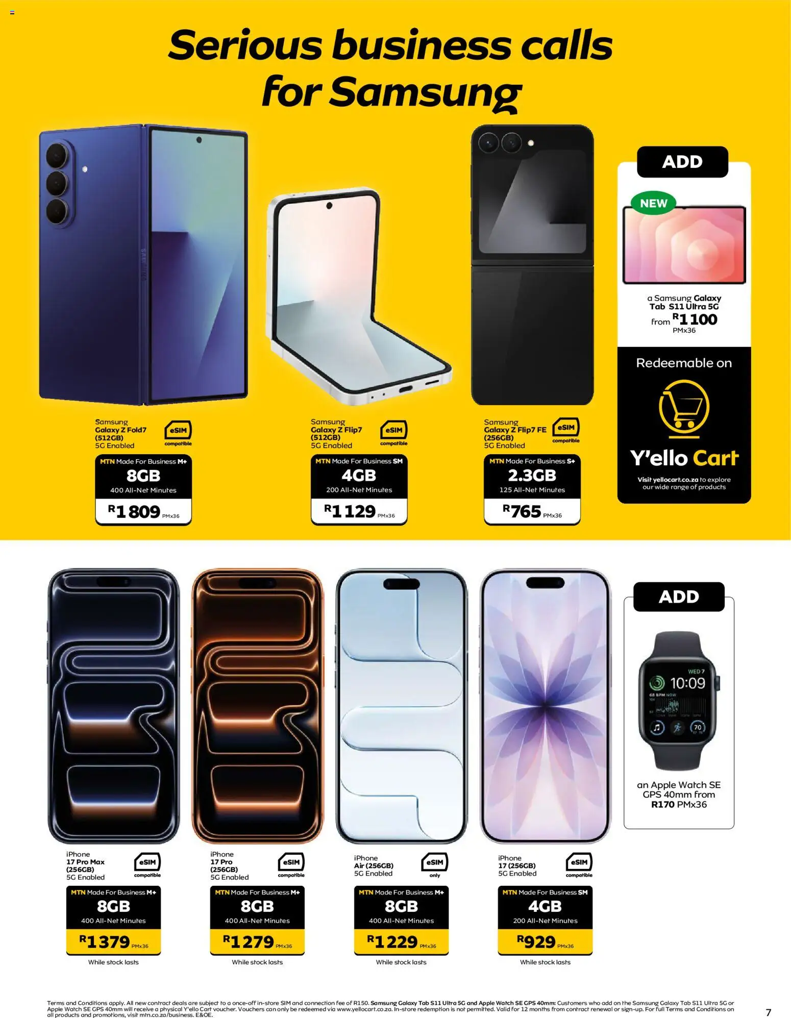 New MTN catalogue – valid from 09.03.2026 | Page: 7 | Products: Sim, Watch, Stock
