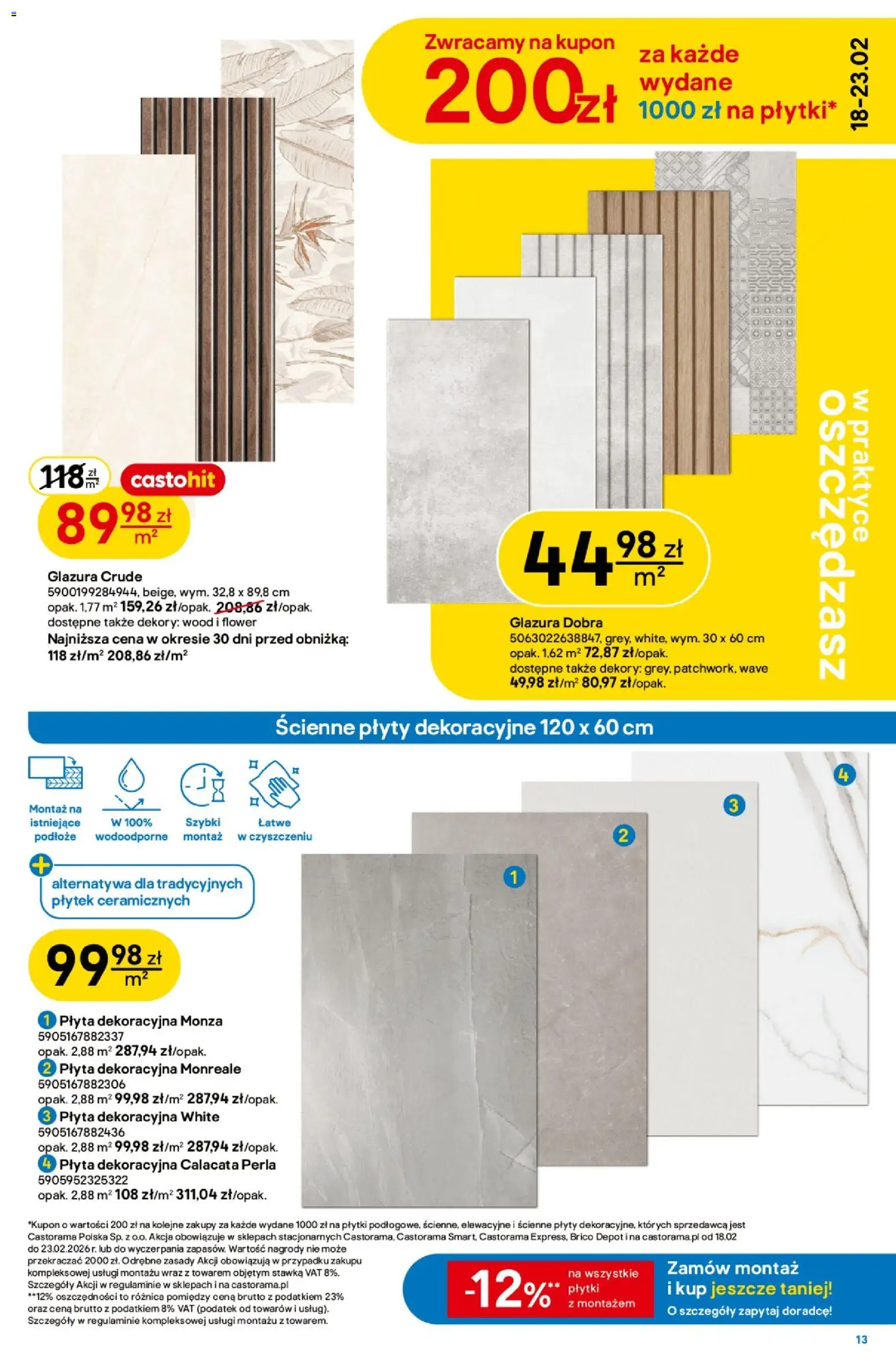 Castorama Gazetka od 18.02.2026 | Strona: 13 | Produkty: Plyty