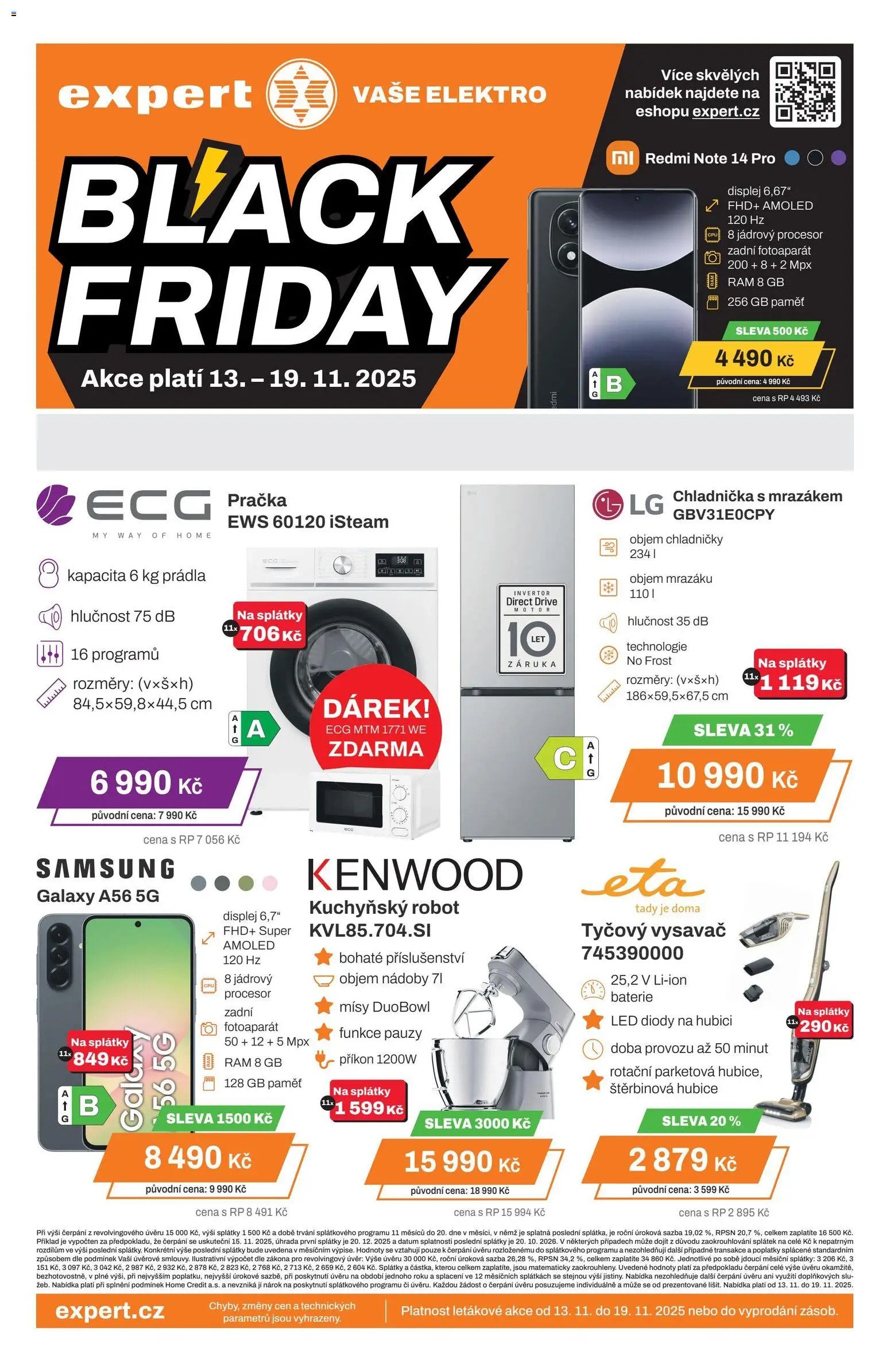 Expert elektro Black Friday od 13.11.2025 | Strana: 1 | Produkty: Pračka, Fotoaparát, Samsung, LED