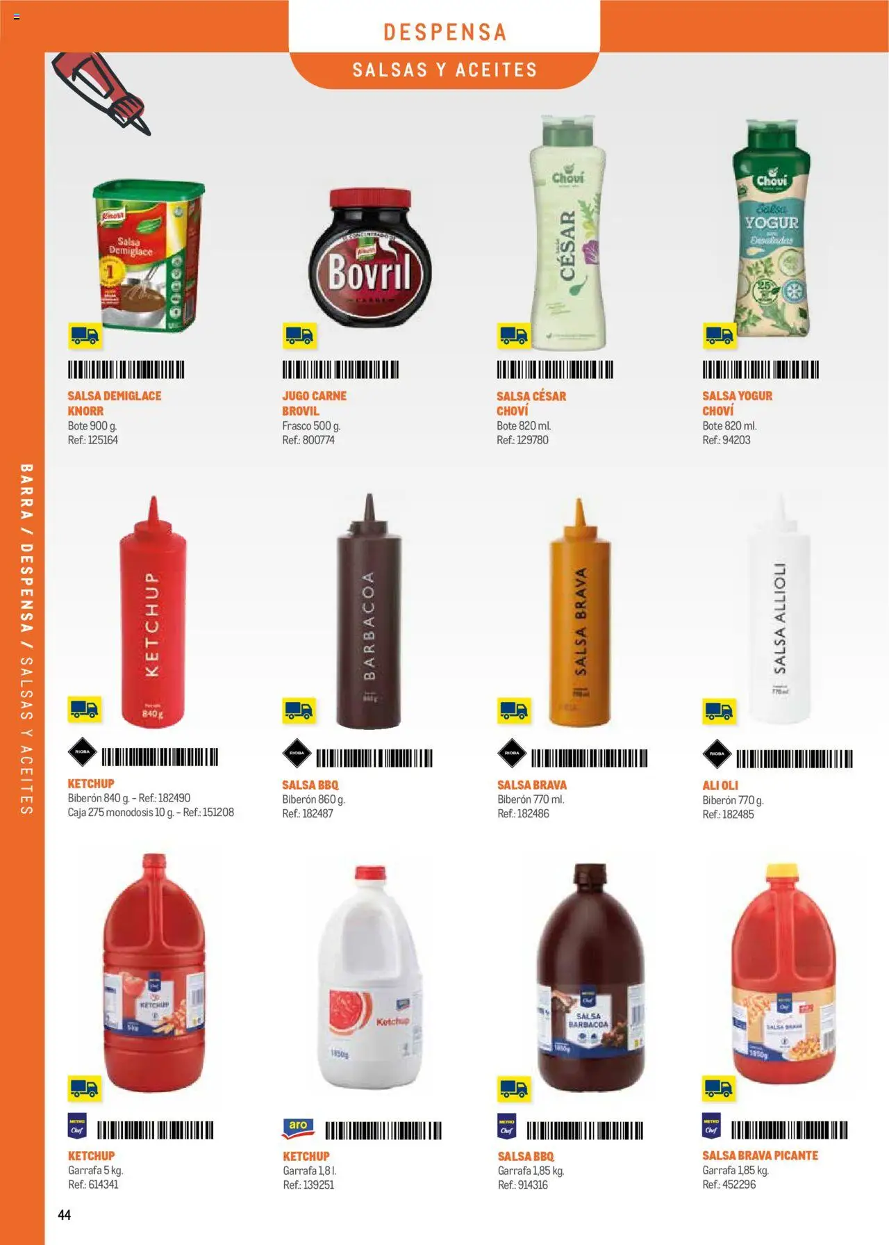 Makro - Menú y Barra Centro │ válido desde el 08.09.2025 | Página: 44 | Productos: Yogur, Jugo, Barbacoa, Caja