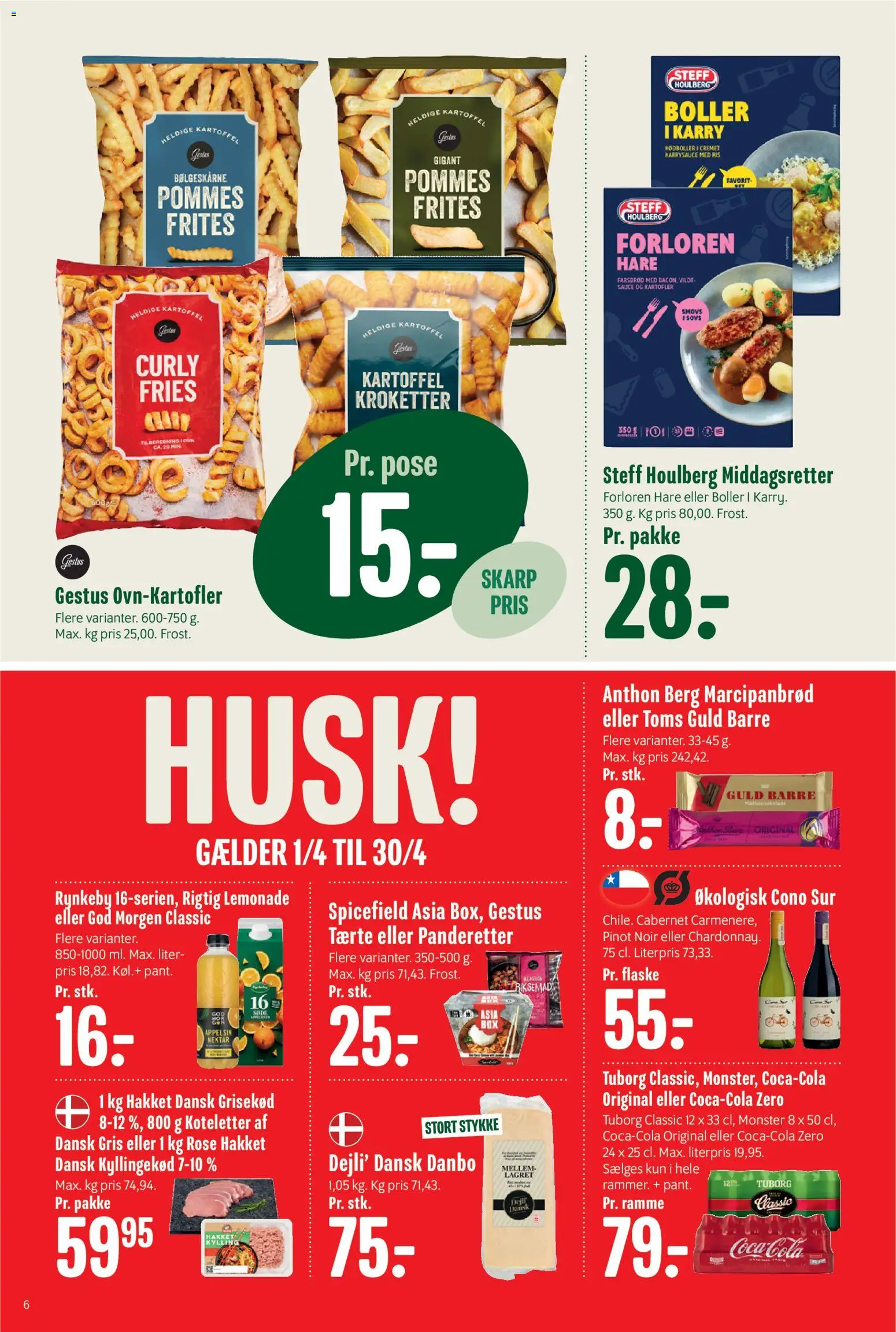 Min Købmand tilbudsavis – gyldig fra 17.04.2026 | Side: 6 | Produkter: Karry, Ris, Koteletter, Kartofler