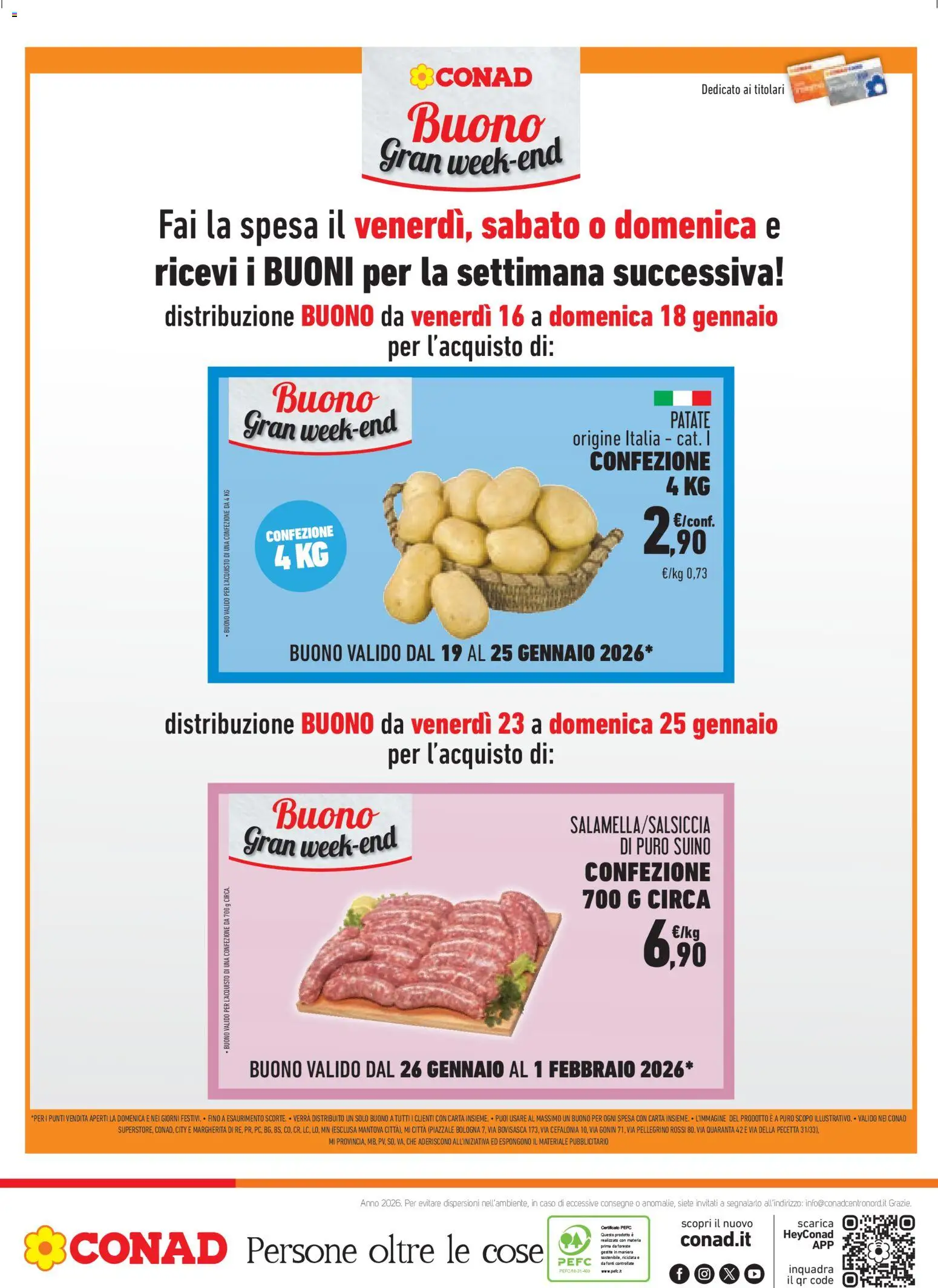 Volantino Conad del 14.01.2026 | Pagina: 16 | Prodotti: Patate, Suino