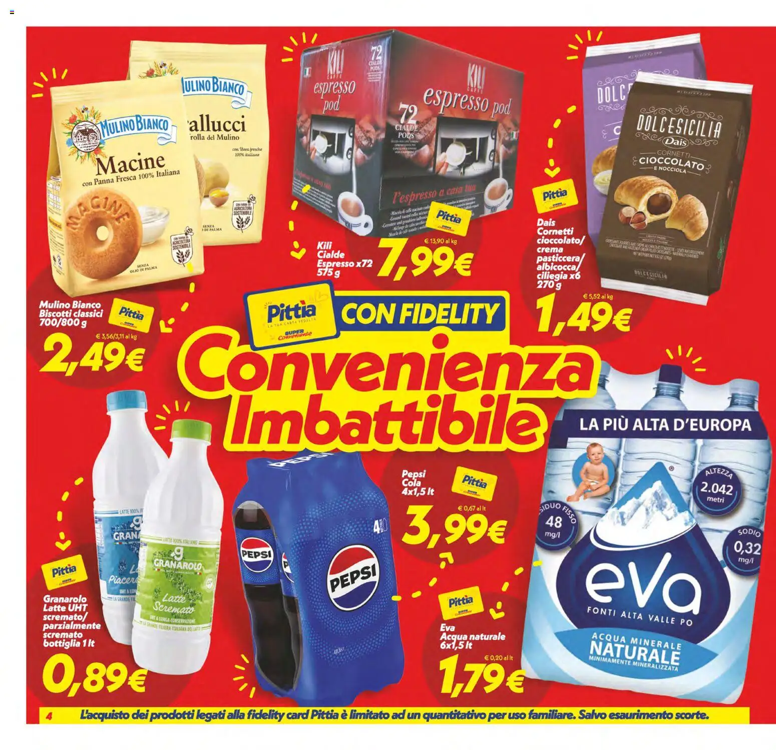 Volantino SuperConveniente del 06.03.2026 | Pagina: 4 | Prodotti: Cioccolato, Acqua, Acqua naturale, Pepsi