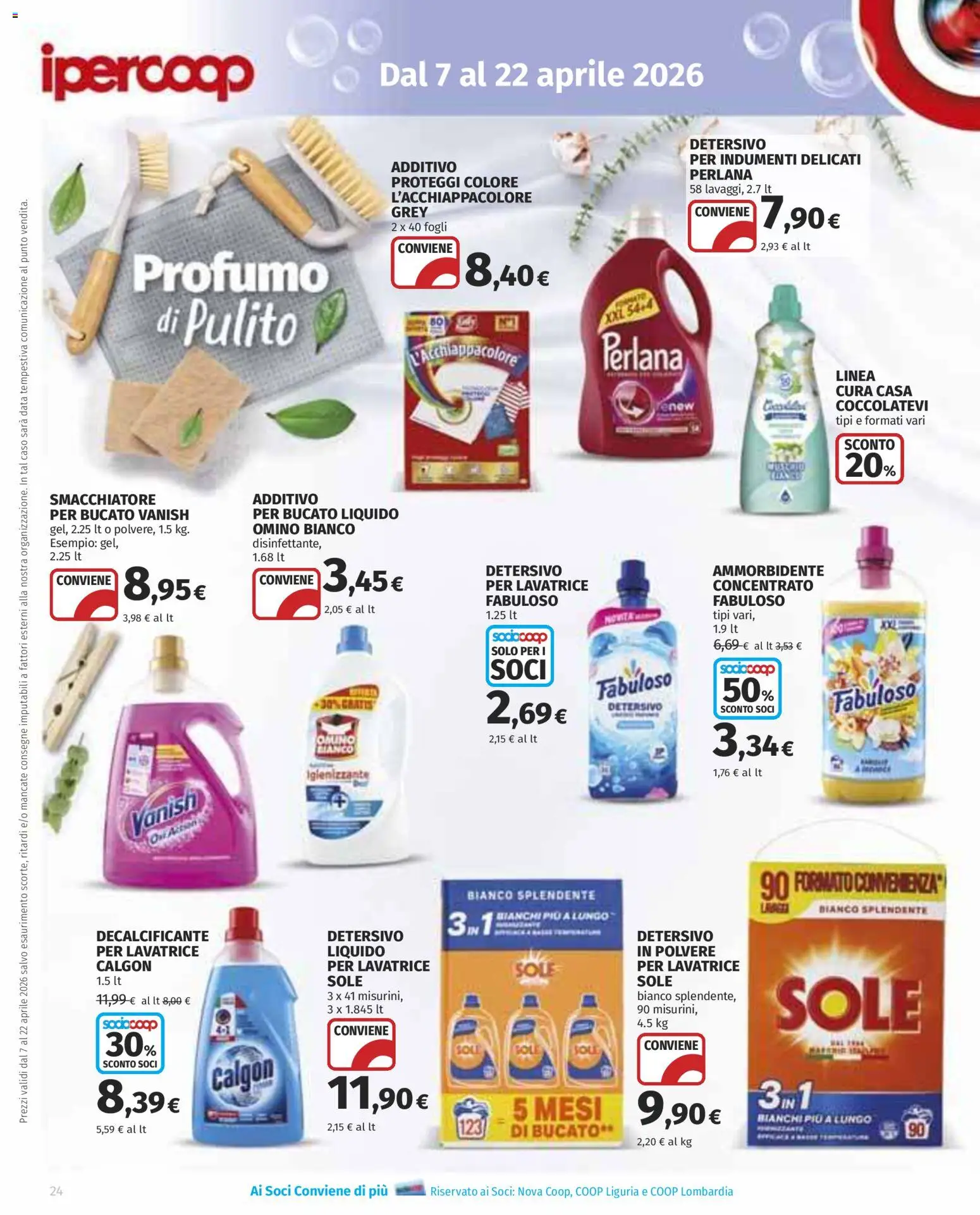 Volantino Ipercoop del 07.04.2026 | Pagina: 24 | Prodotti: Smacchiatore, Lavatrice, Data, Profumo