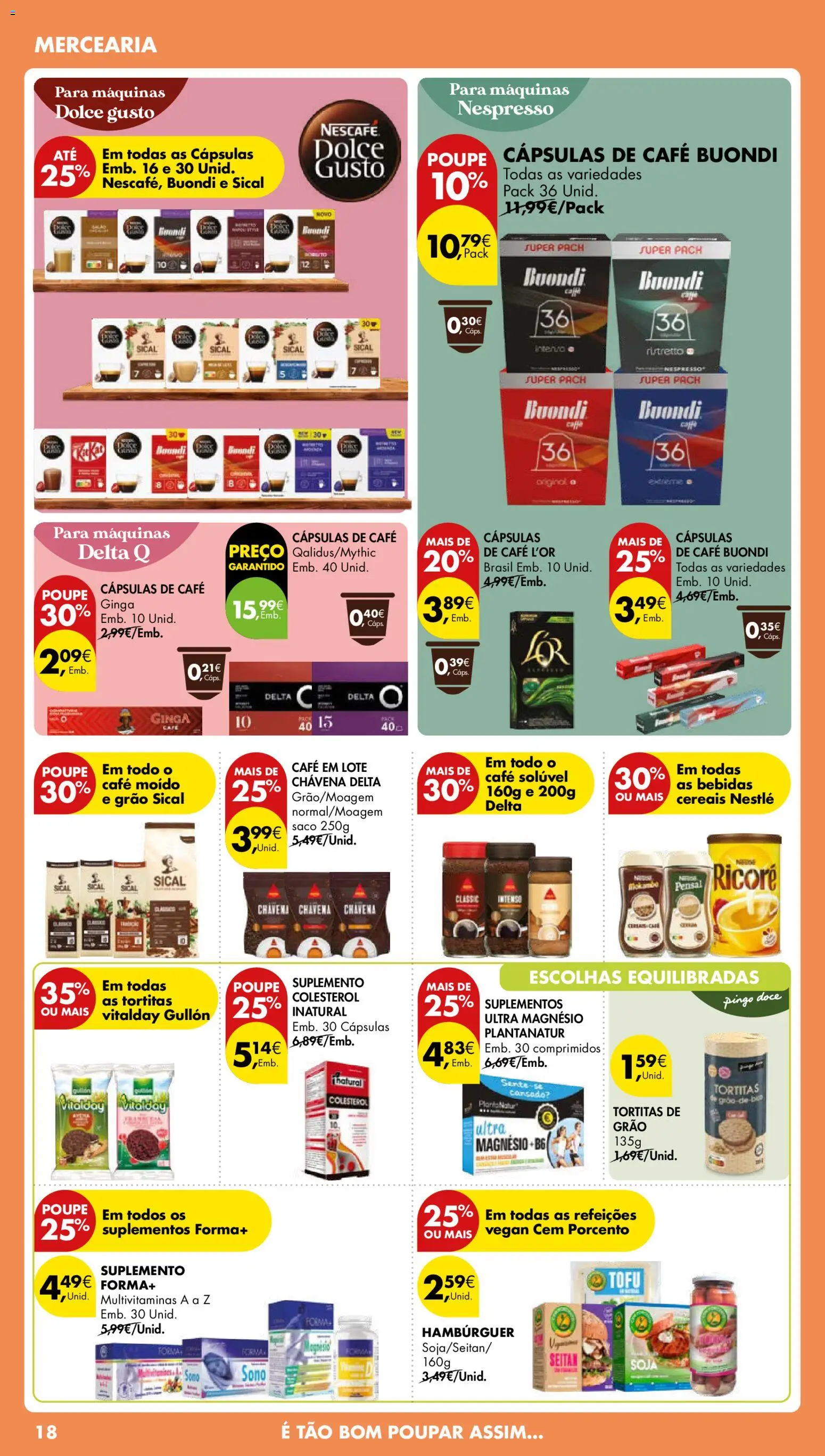 Pingo Doce folheto │ válido de 03.01.2026 | Página: 18 | Produtos: Soja, Delta q, Nestlé, Café