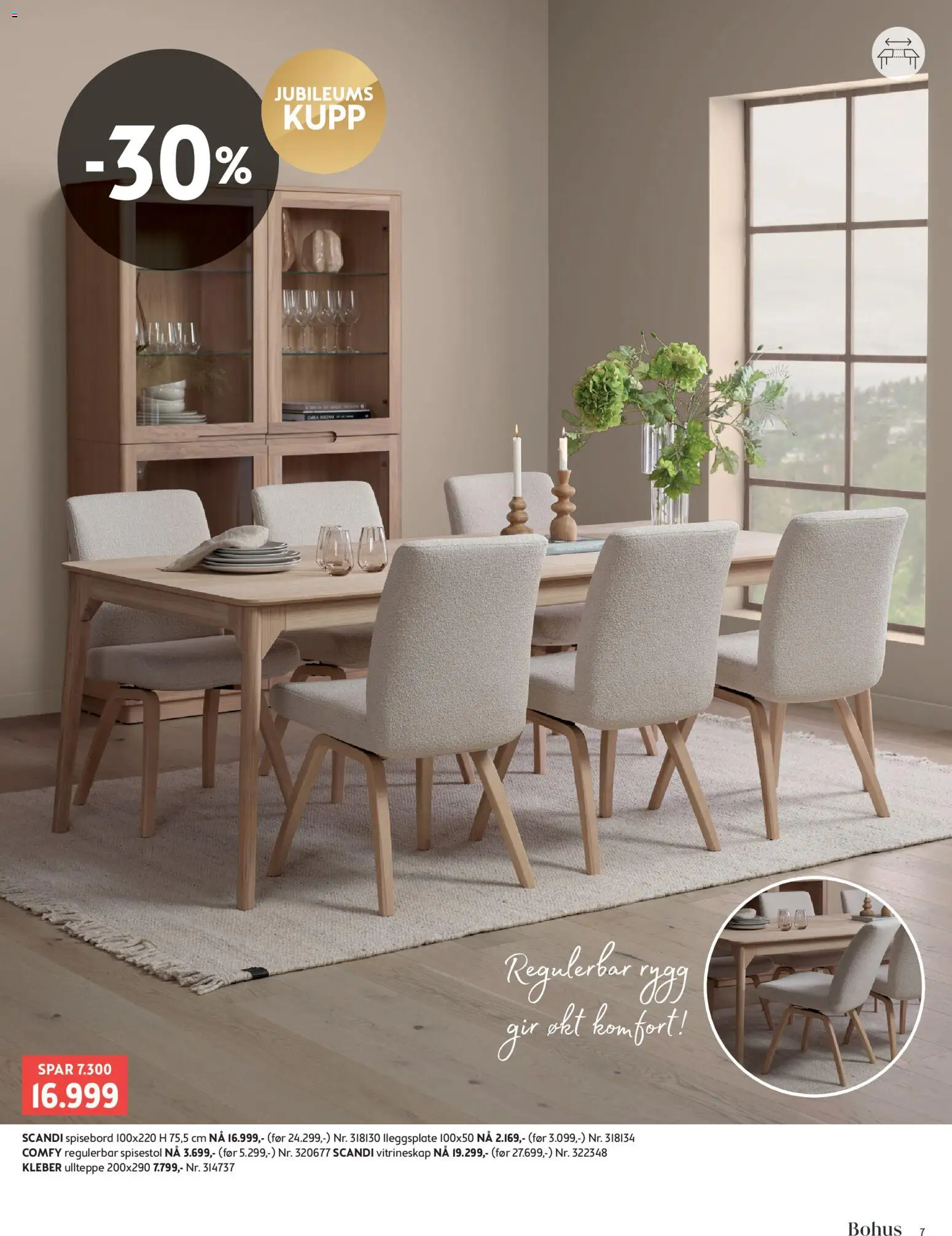 {H1} | Side: 7 | Produkter: Spisebord, Spisestol, Vitrineskap