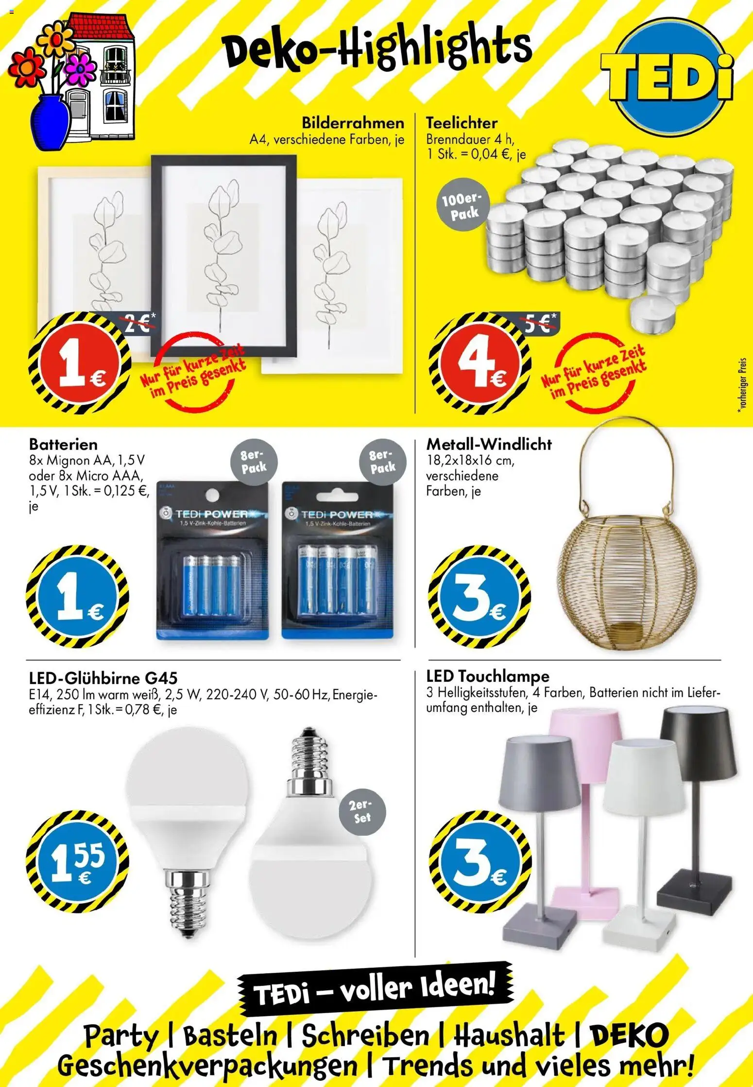 TEDi Neueröffnung Berlin Prerower Pl. 1 – gültig ab 18.02.2026 | Seite: 13 | Produkte: Batterien, Bilderrahmen
