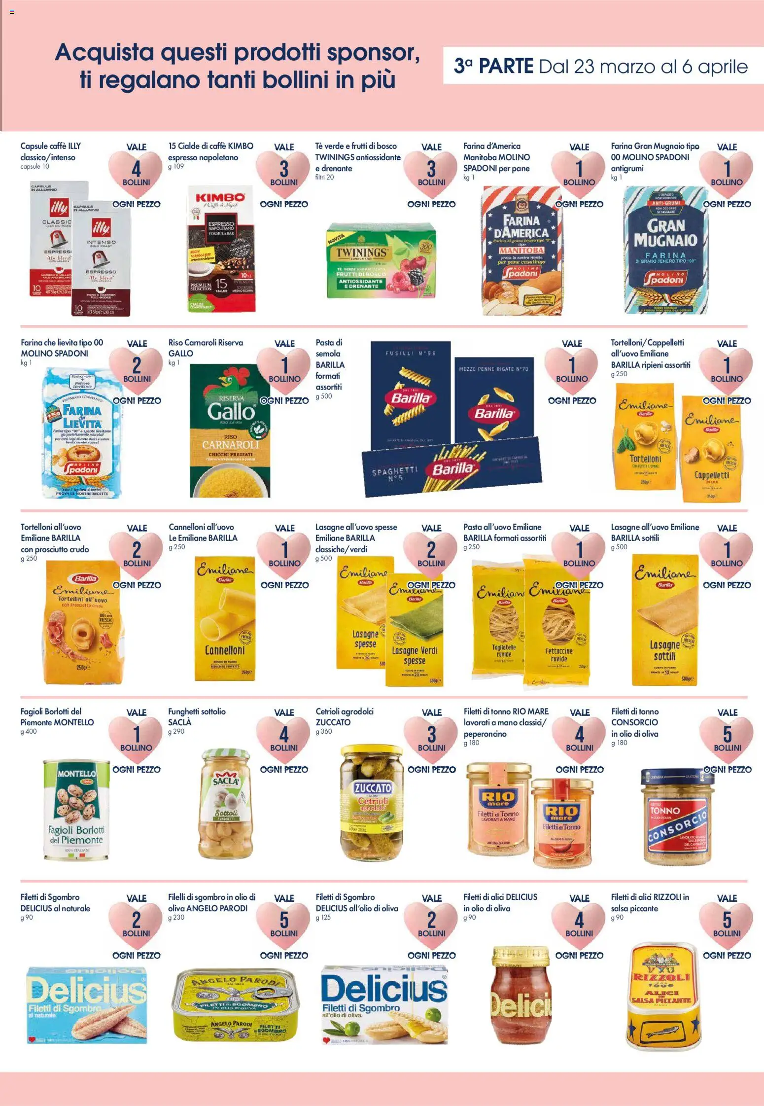 Volantino Famila del 23.03.2026 | Pagina: 11 | Prodotti: Riso Carnaroli, Tagliatelle, Farina, Presa