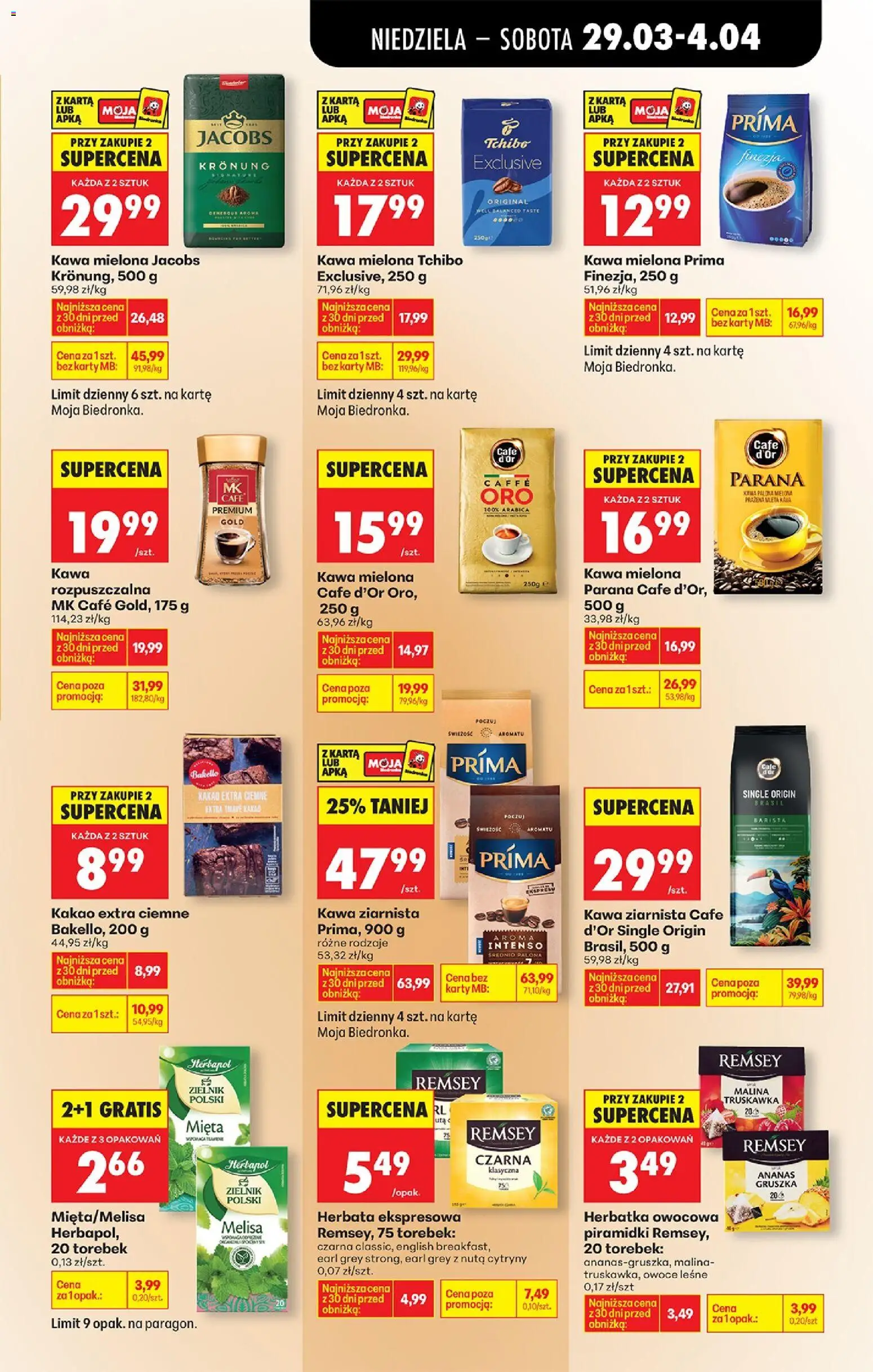 Biedronka gazetka od niedzieli od 29.03.2026 | Strona: 55 | Produkty: Karta, Kawa ziarnista, Tchibo, Melisa