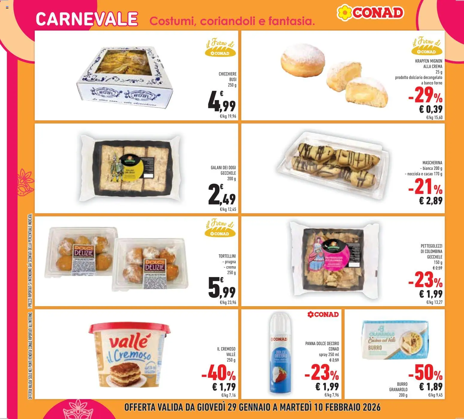 Volantino Conad del 29.01.2026 | Pagina: 24 | Prodotti: Burro, Cacao, Forno, Il forno