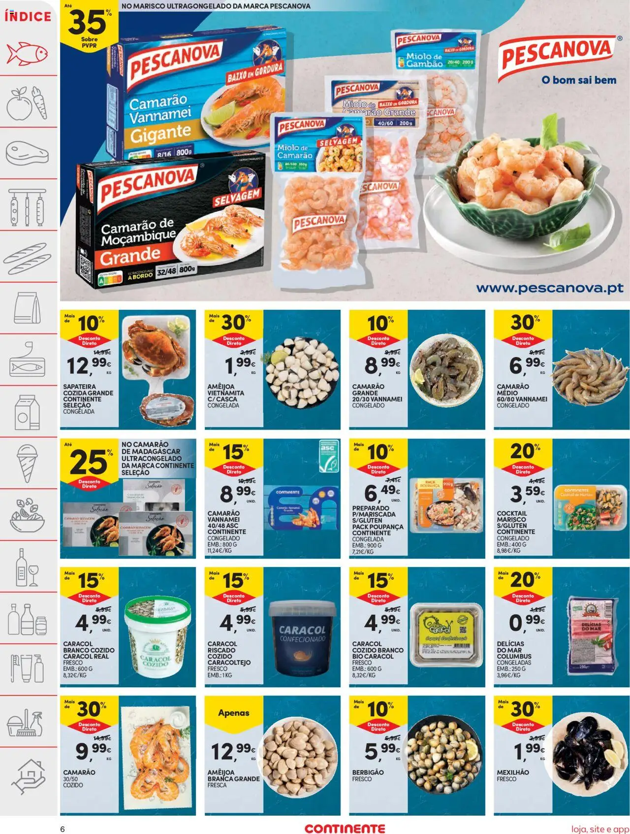 Continente folheto │ válido de 19.08.2025 | Página: 6 | Produtos: Camarão, Sapateira