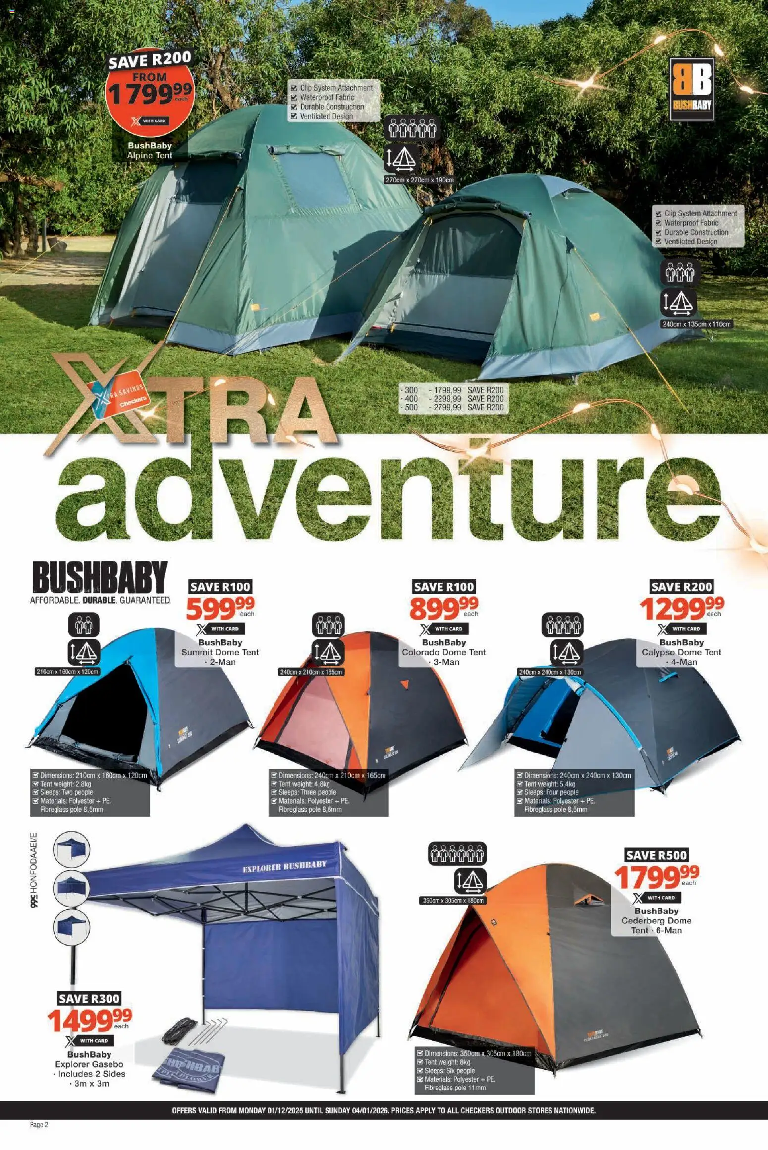 New Checkers catalogue – valid from 01.12.2025 | Page: 2 | Products: Tent