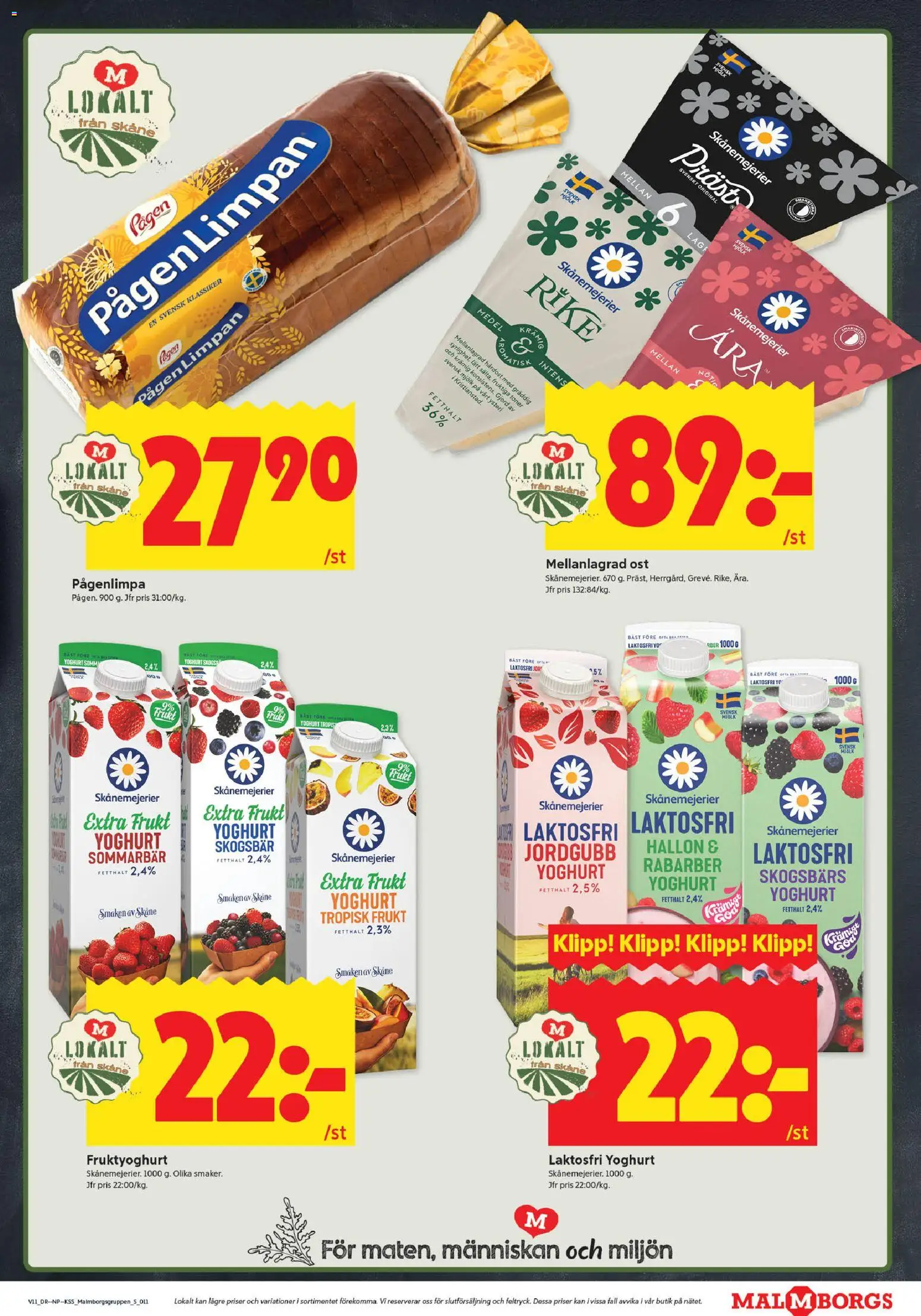 ICA Kvantum reklamblad aktuell från 09.03.2026 | Sida: 11 | Produkter: Mjölk, Ost, Yoghurt, Hallon