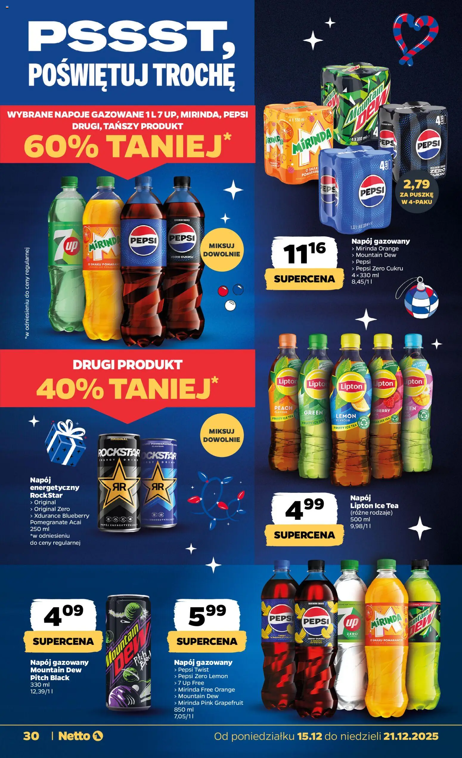Netto gazetka - Spożywcza od 15.12.2025 | Strona: 30 | Produkty: Ice Tea, Pepsi, Cytryny, Sok