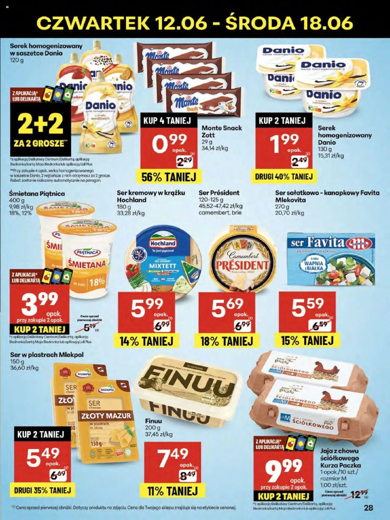 Delikatesy Centrum Gazetka - Sklepy Własne od 12.06.2025 | Strona: 28 | Produkty: Cream cheese, Ser favita, Serek, Delikatesy