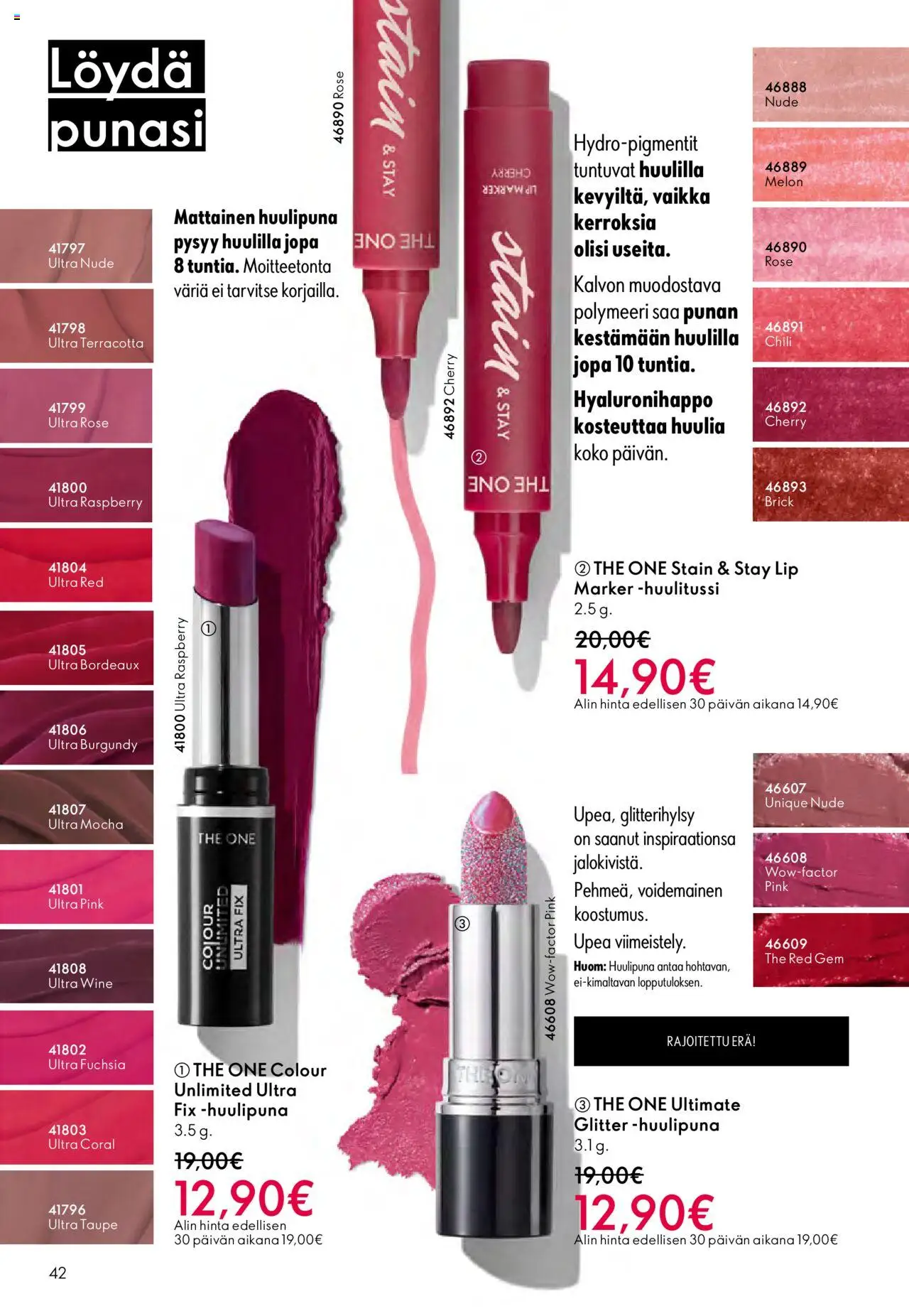Oriflame - Esite 14 – voimassa 08.10.2025 alkaen | Sivu: 42 | Tuotteet: Huulipuna, Chili