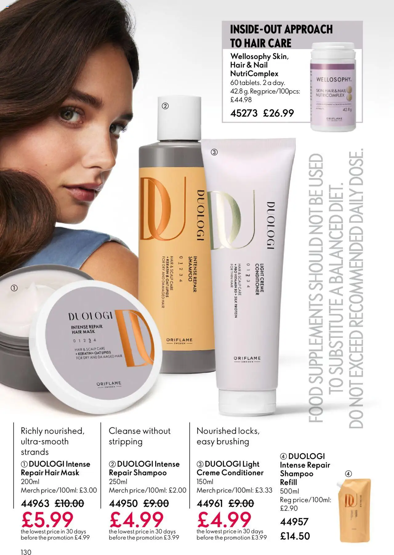 {H1} | Page: 130 | Products: Shampoo, Conditioner, Hair mask, Mask