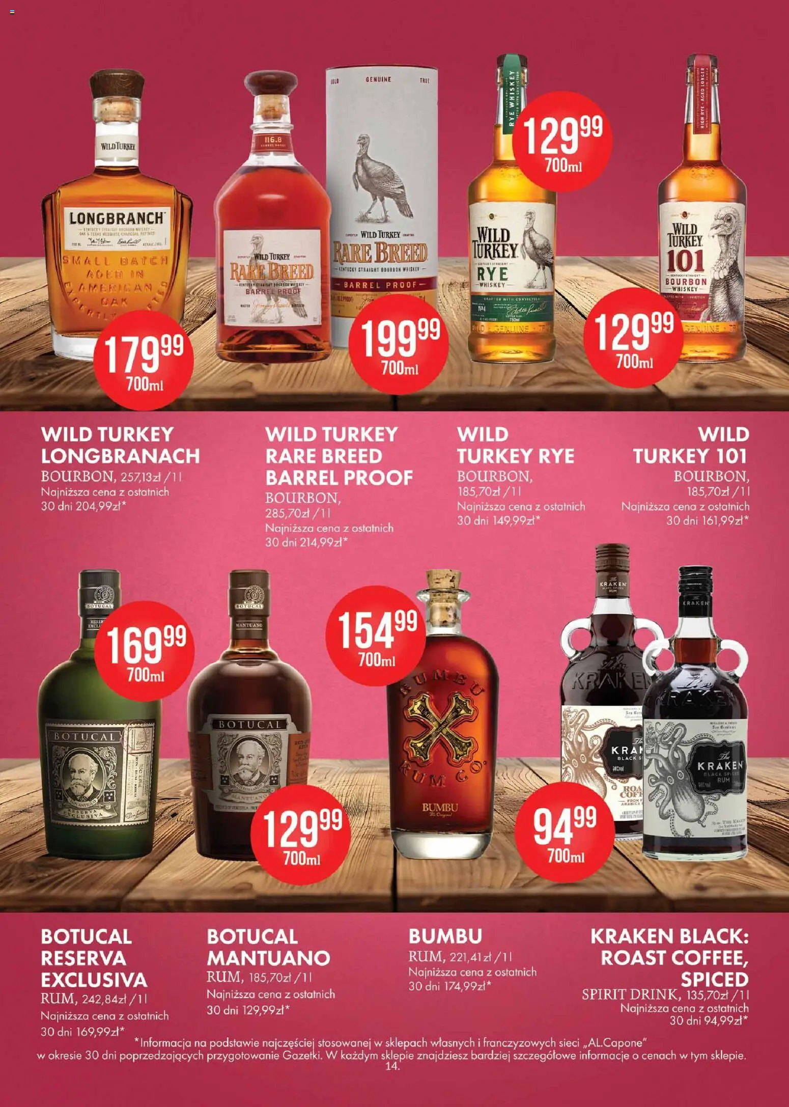 Al.Capone gazetka od 09.03.2026 | Strona: 14 | Produkty: Bourbon, Wild Turkey