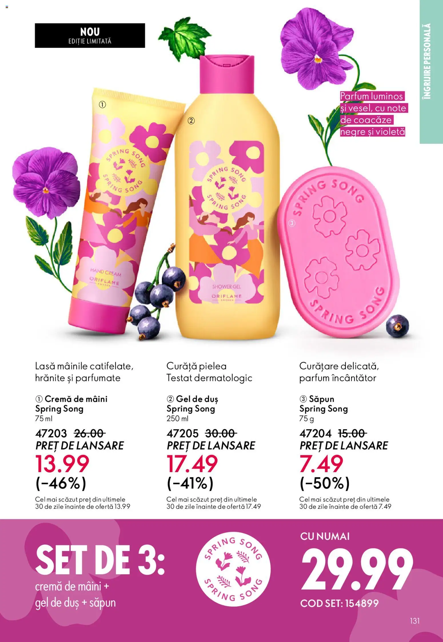 Noul catalog Oriflame – valabil de la 04.03.2026 | Pagină: 131 | Produse: Duș, Cremă, Săpun, Gel de duș