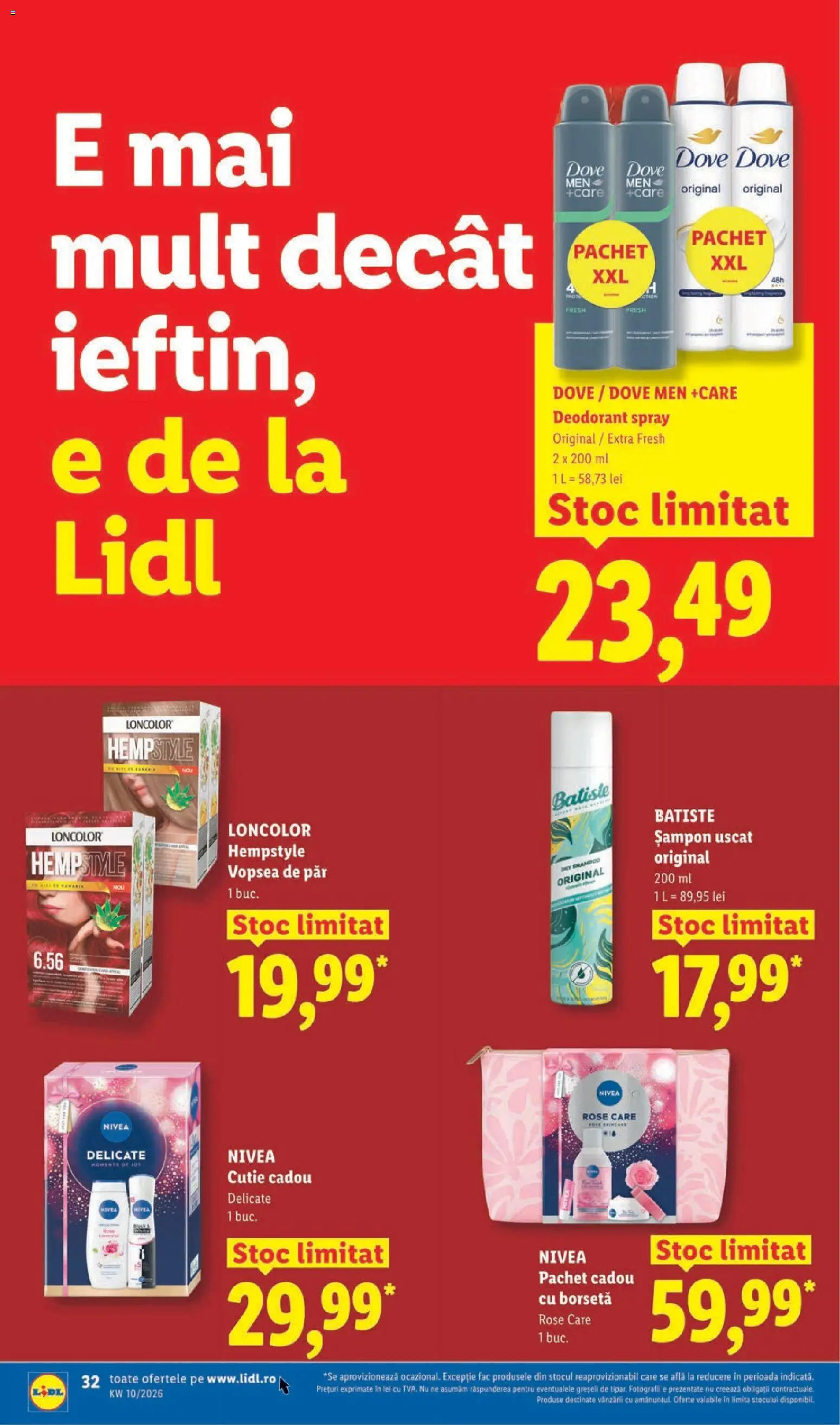 Noul catalog Lidl – valabil de la 02.03.2026 | Pagină: 32 | Produse: Vopsea, Șampon, Vopsea de păr, Șampon uscat