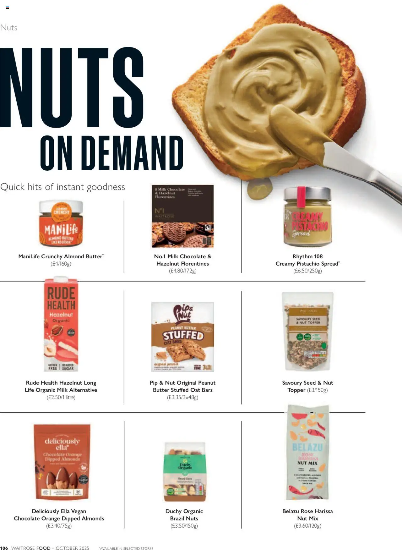  | Page: 106 | Products: Chocolate, Almonds, Peanut butter, Peanut