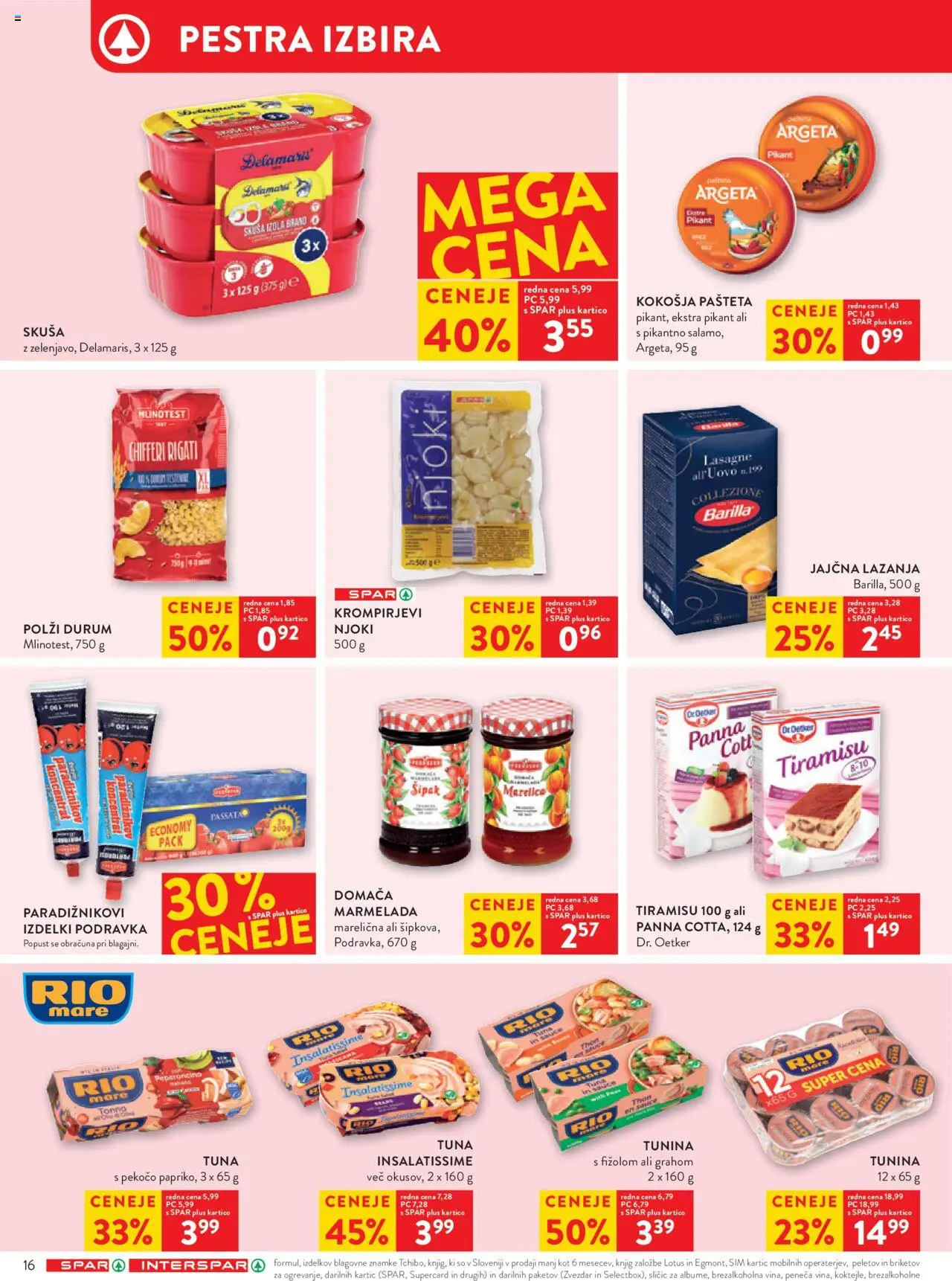 Spar katalog 33/25 │ velja od 13.08.2025 | Stran: 20 | Izdelki: Tuna, Pašteta, Marmelada, Lazanja