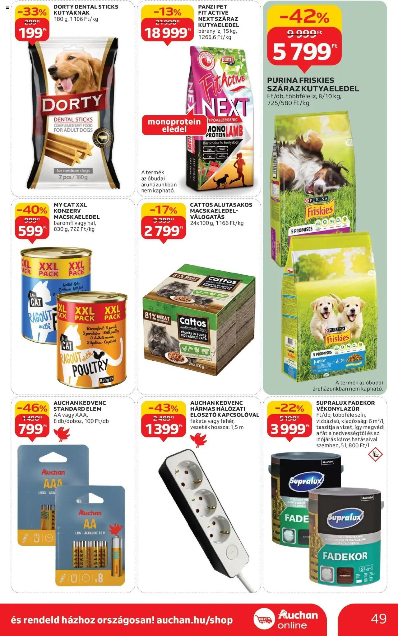 Auchan akciós ujság - amely érvényes a következő dátumtól: 04.09.2025 | Oldal: 49 | Termékek: Macskaeledel, Kutyaeledel