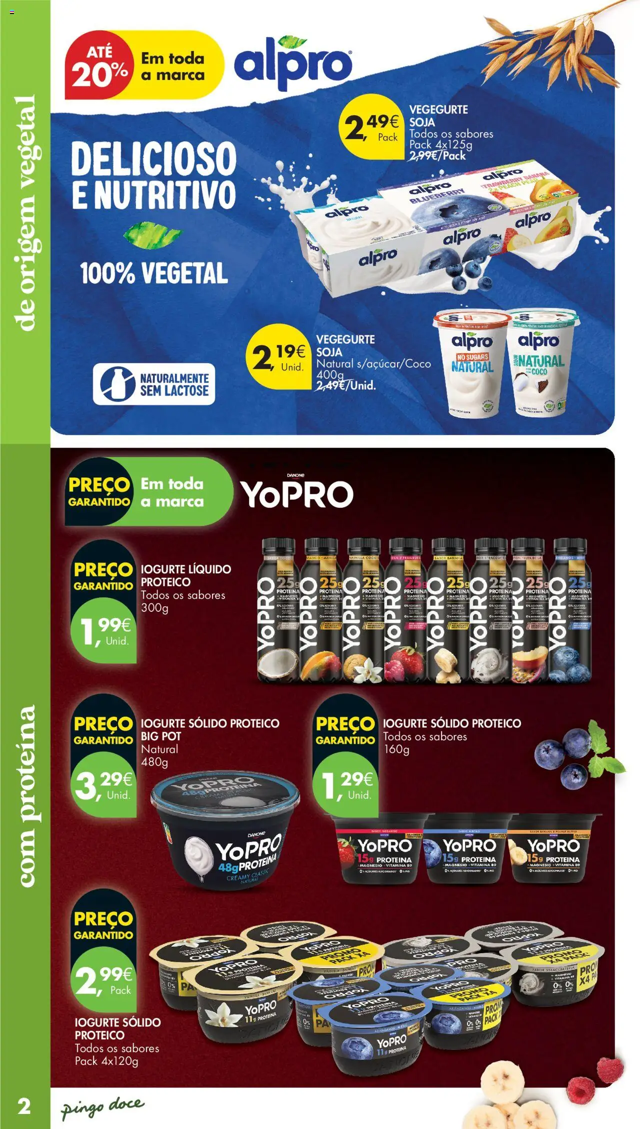 Pingo Doce - Folheto Especial Iogurtes │ válido de 01.07.2025 | Página: 2 | Produtos: Soja, Banana, Iogurte, Proteina
