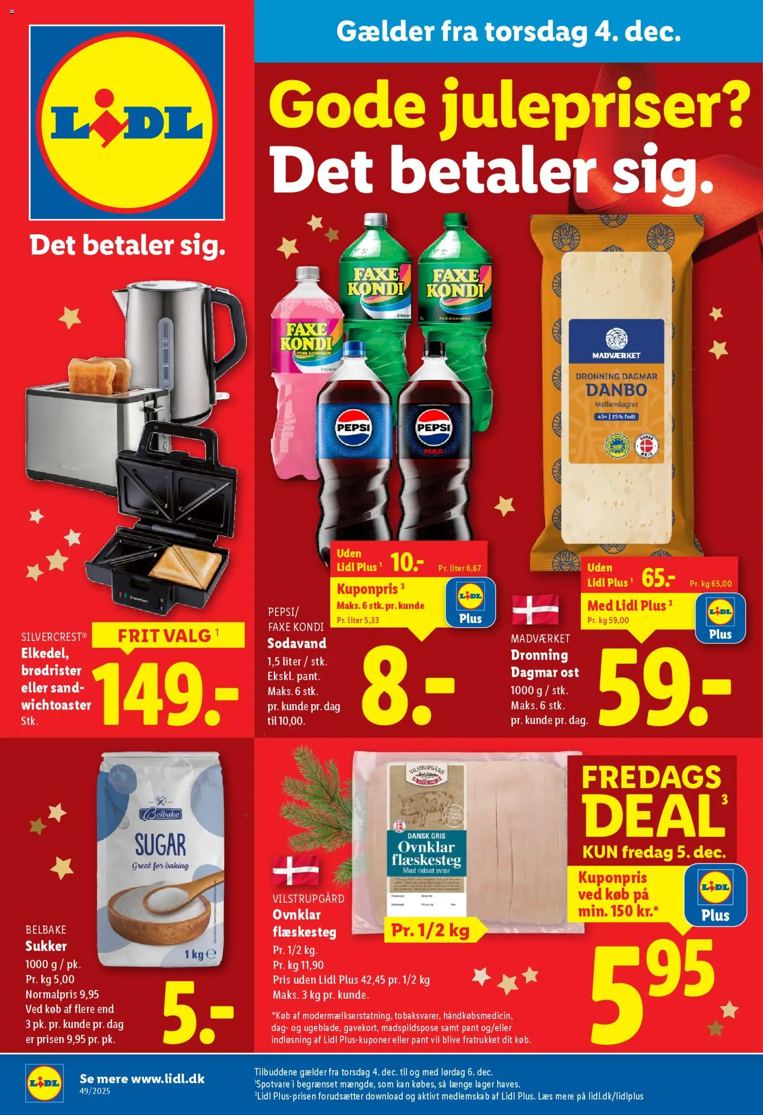 Lidl tilbudsavis – gyldig fra 30.11.2025 | Side: 1 | Produkter: Ost, Brødrister, Faxe Kondi, Sukker