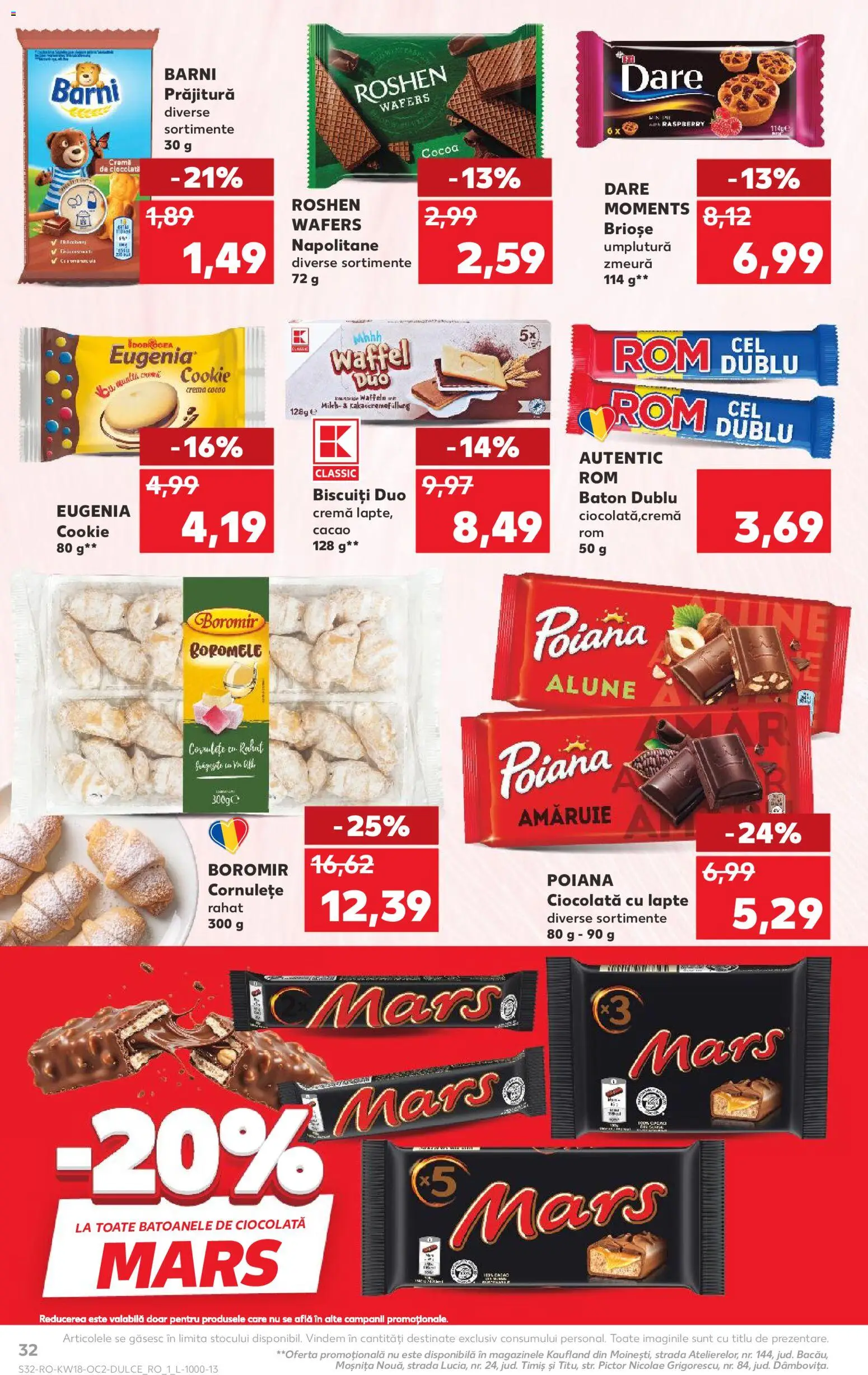 Noul catalog Kaufland – valabil de la 29.04.2026 | Pagină: 32 | Produse: Zmeură, Napolitane, Alune, Biscuiți
