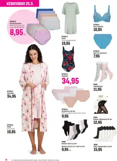 Sokos-mainoslehti voimassa 25.03.2026 alkaen | Sivu: 14 | Tuotteet: Shortsit, Sukat, Uimapuku, Alushousut