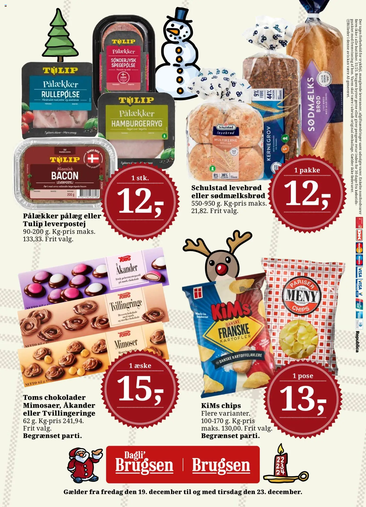 Dagli'Brugsen tilbudsavis – gyldig fra 19.12.2025 | Side: 8 | Produkter: Chips, Pålæg, Spegepølse, Hamburgerryg