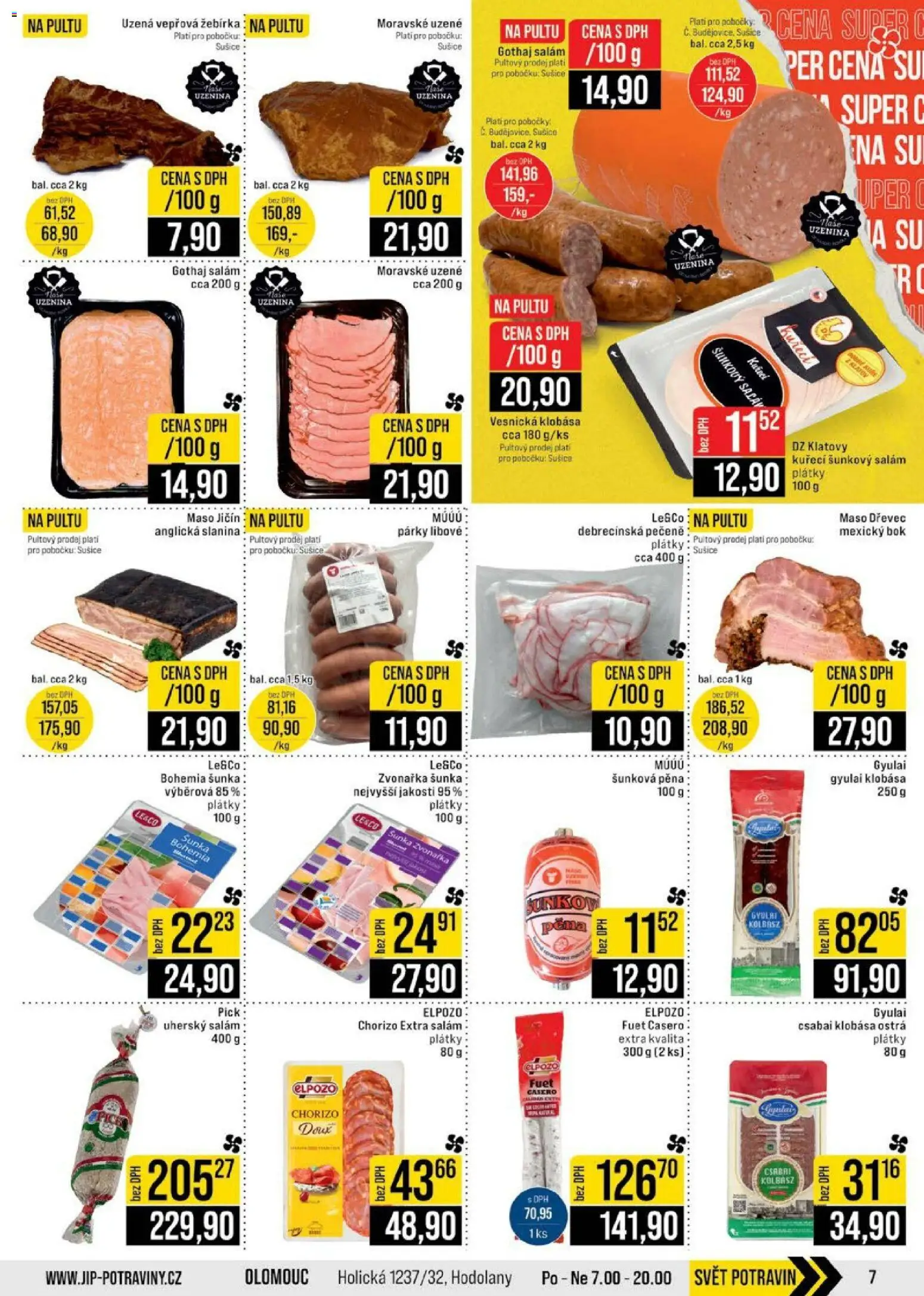 Jip leták - Cash & Carry od 18.02.2026 | Strana: 7 | Produkty: Salám, Sušiče, Moravské uzené, Fuet