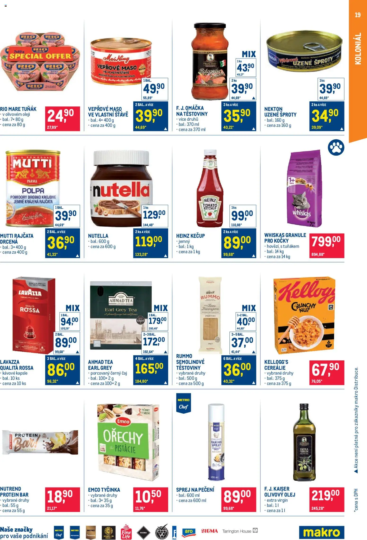 Makro leták - Pro milovníky jídla od 11.02.2026 | Strana: 19 | Produkty: Pistácie, Protein bar, Vepřové maso ve vlastní šťávě, Krájená rajčata