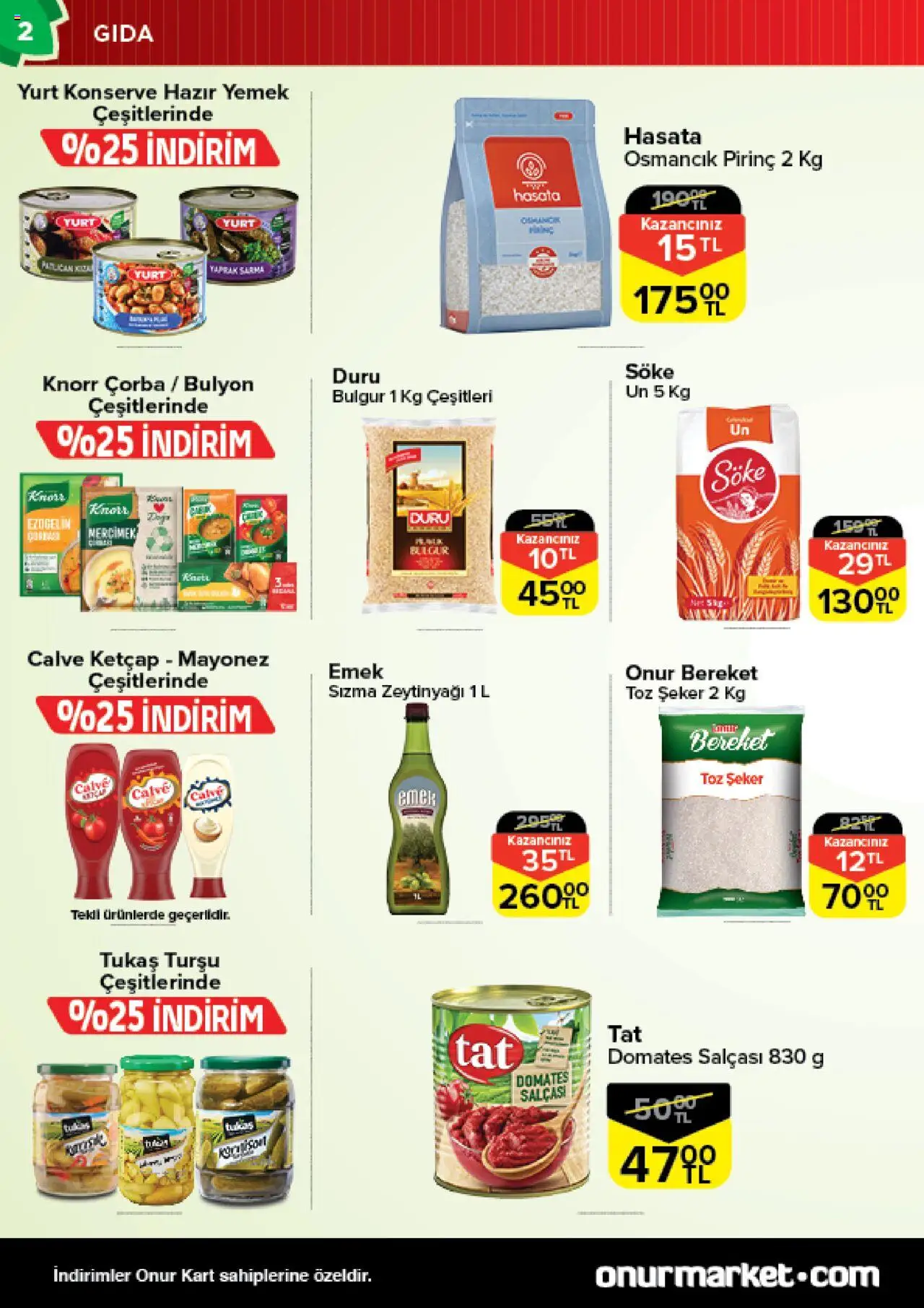 Onur Market Katalog - Bursa - 19.08.2025 tarihinden itibaren geçerlidir | Sayfa: 2 | Ürünler: Ravioli, Şeker, Ketçap, Toz şeker