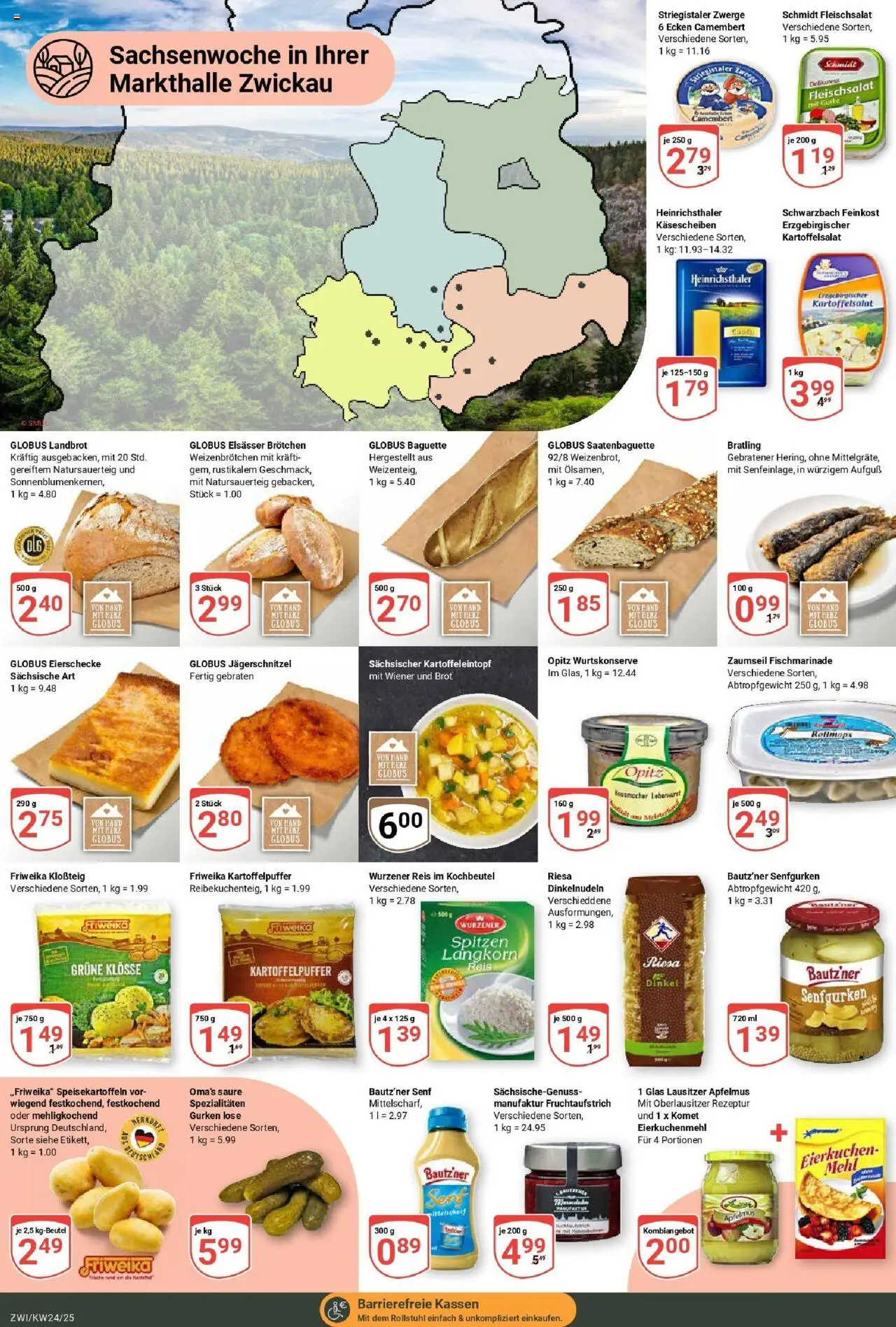 Globus prospekt Zwickau	 - gültig ab dem 08.06.2025 | Seite: 14 | Produkte: Mehl, Baguette, Reis, Gurken