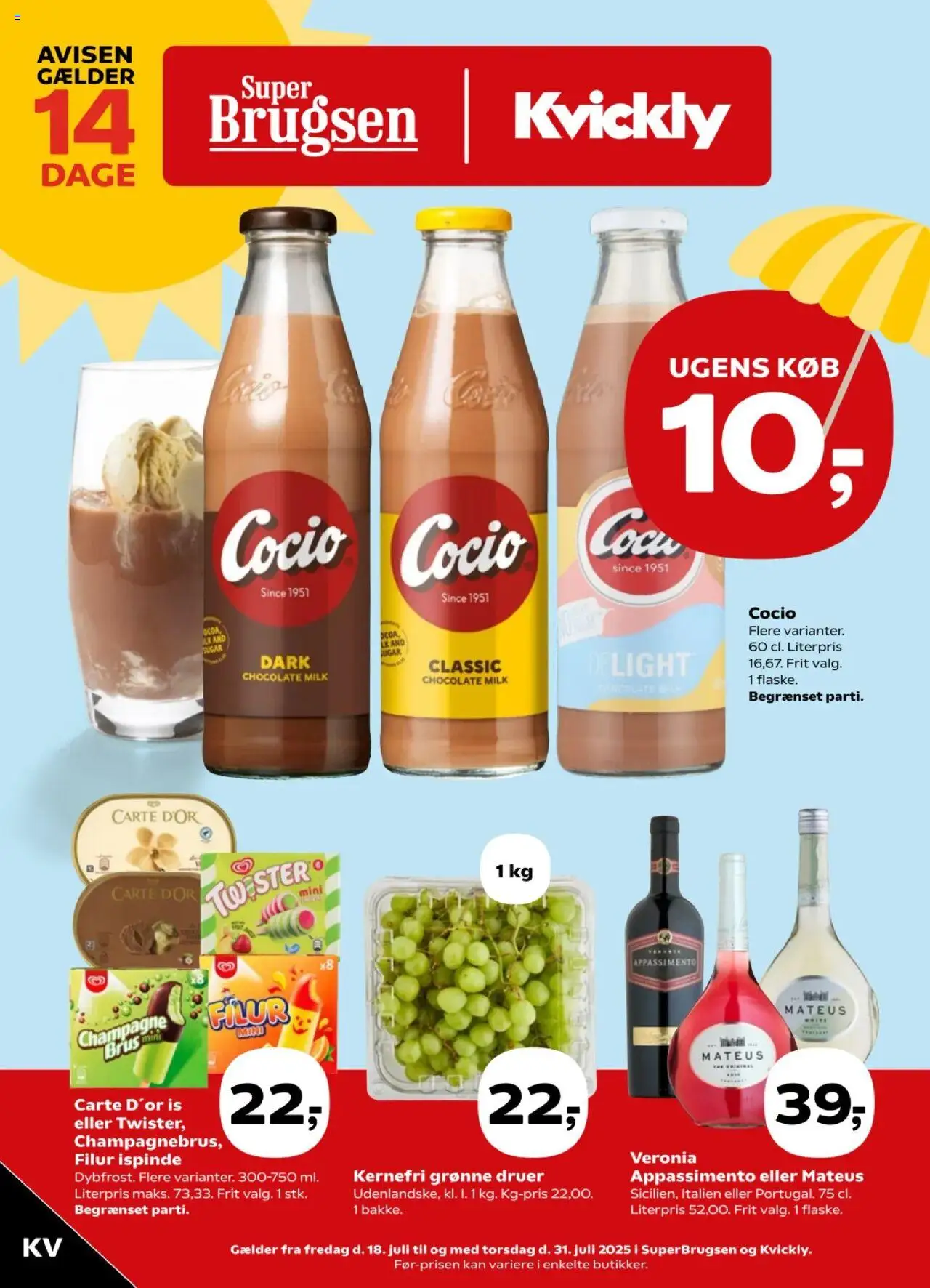 Kvickly Tilbudsavis gyldig fra 18.07.2025 | Side: 1 | Produkter: Is