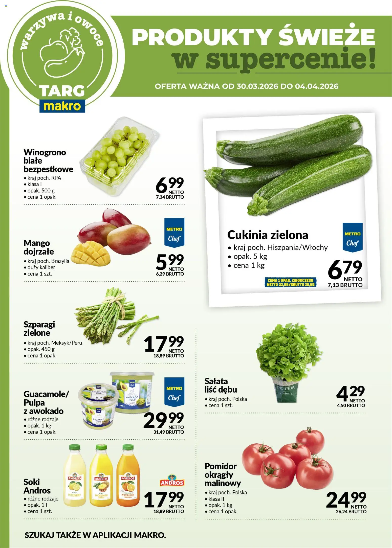 Makro gazetka - Produkty świeże w supercenie od 30.03.2026 | Strona: 5 | Produkty: Mango, Soki, Szparagi, Owoce