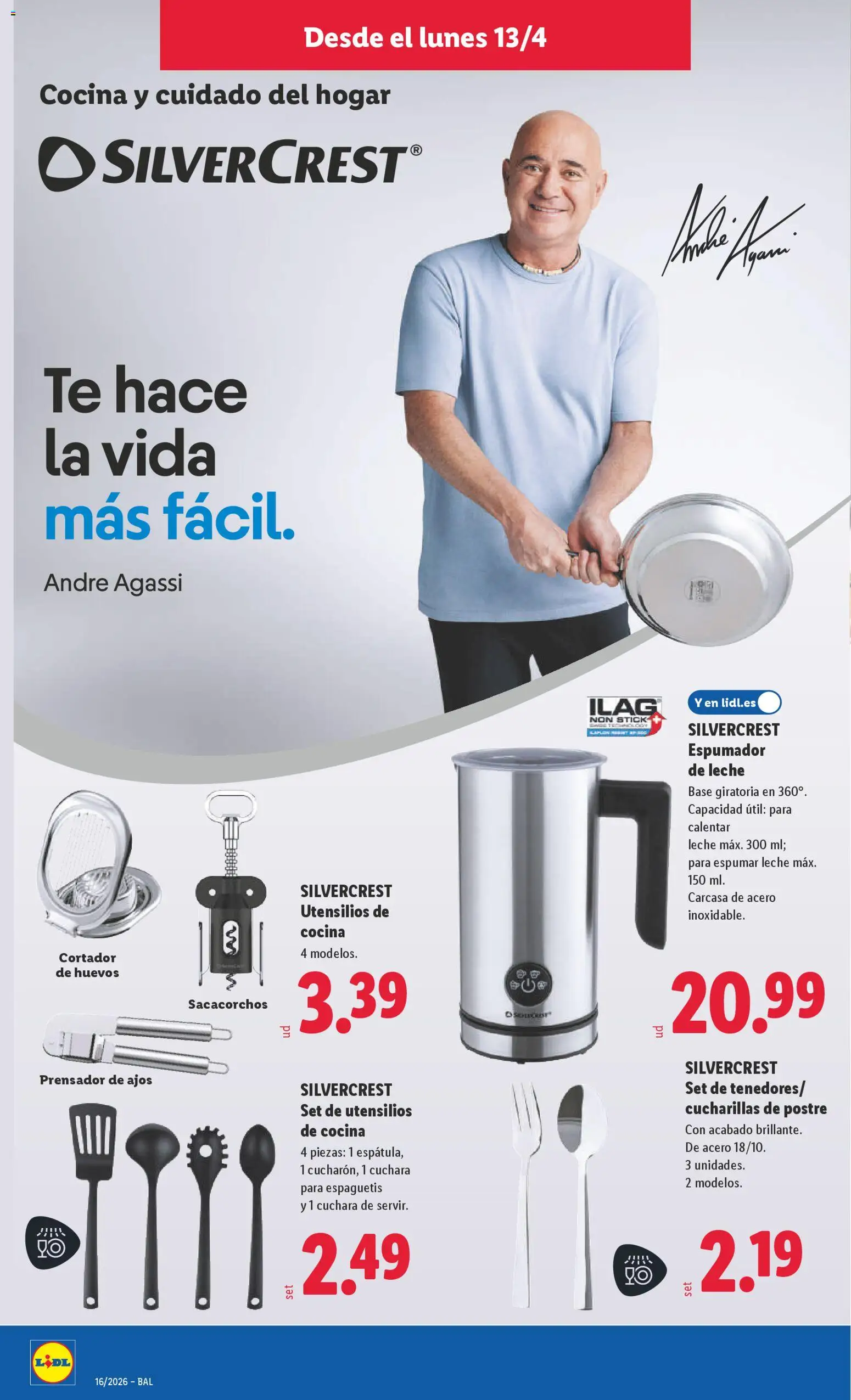 Lidl folleto de bazar │ válido desde el 13.04.2026 | Página: 8 | Productos: Leche, Huevos, Té, Βύσμα τροφοδοσίας