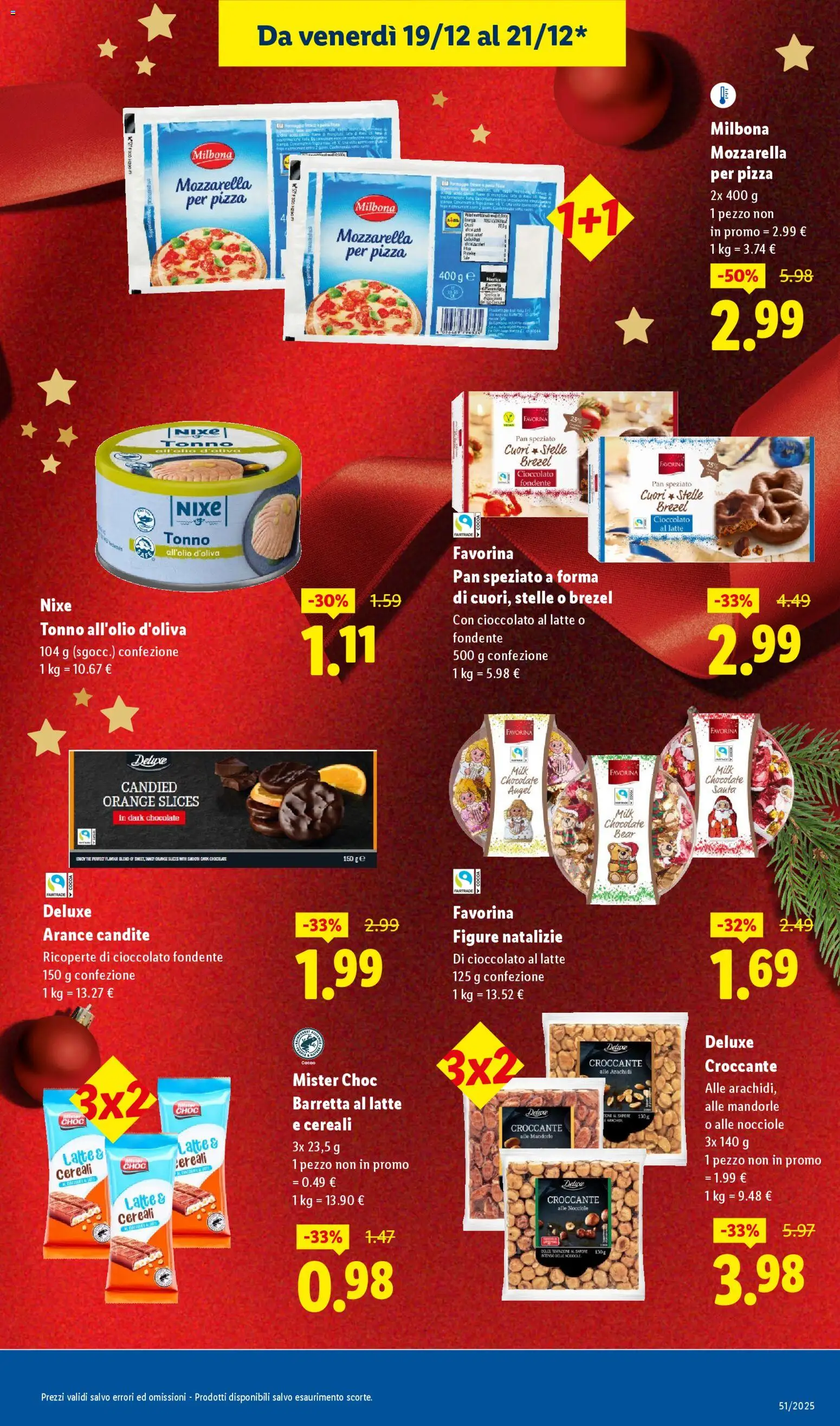 Volantino Lidl del 19.12.2025 | Pagina: 3 | Prodotti: Pizza, Olive, Mandorle, Tonno