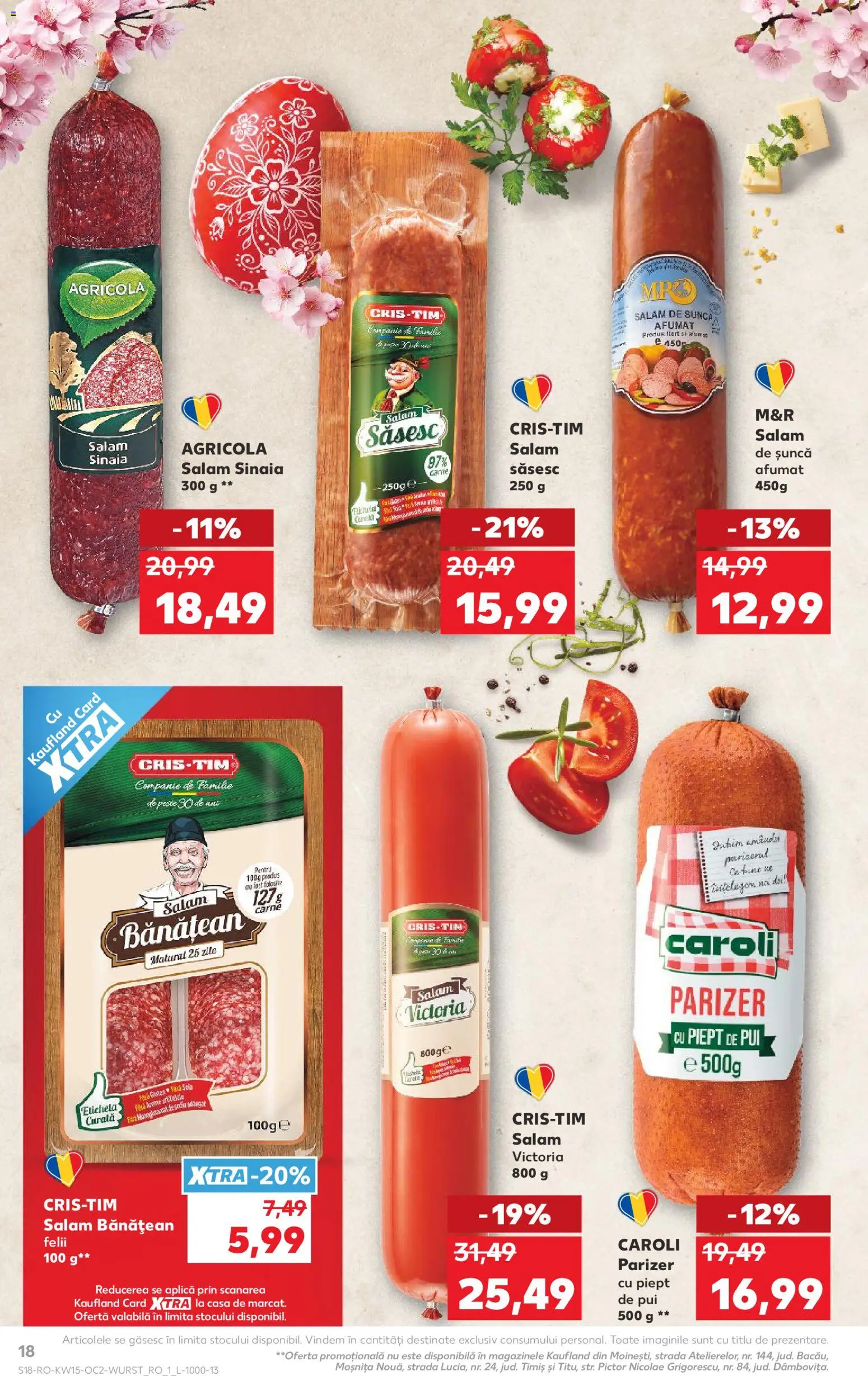 Noul catalog Kaufland – valabil de la 08.04.2026 | Pagină: 18 | Produse: Hacıyatmaz Kedi Oyuncağı, Șuncă, Pește, Parizer