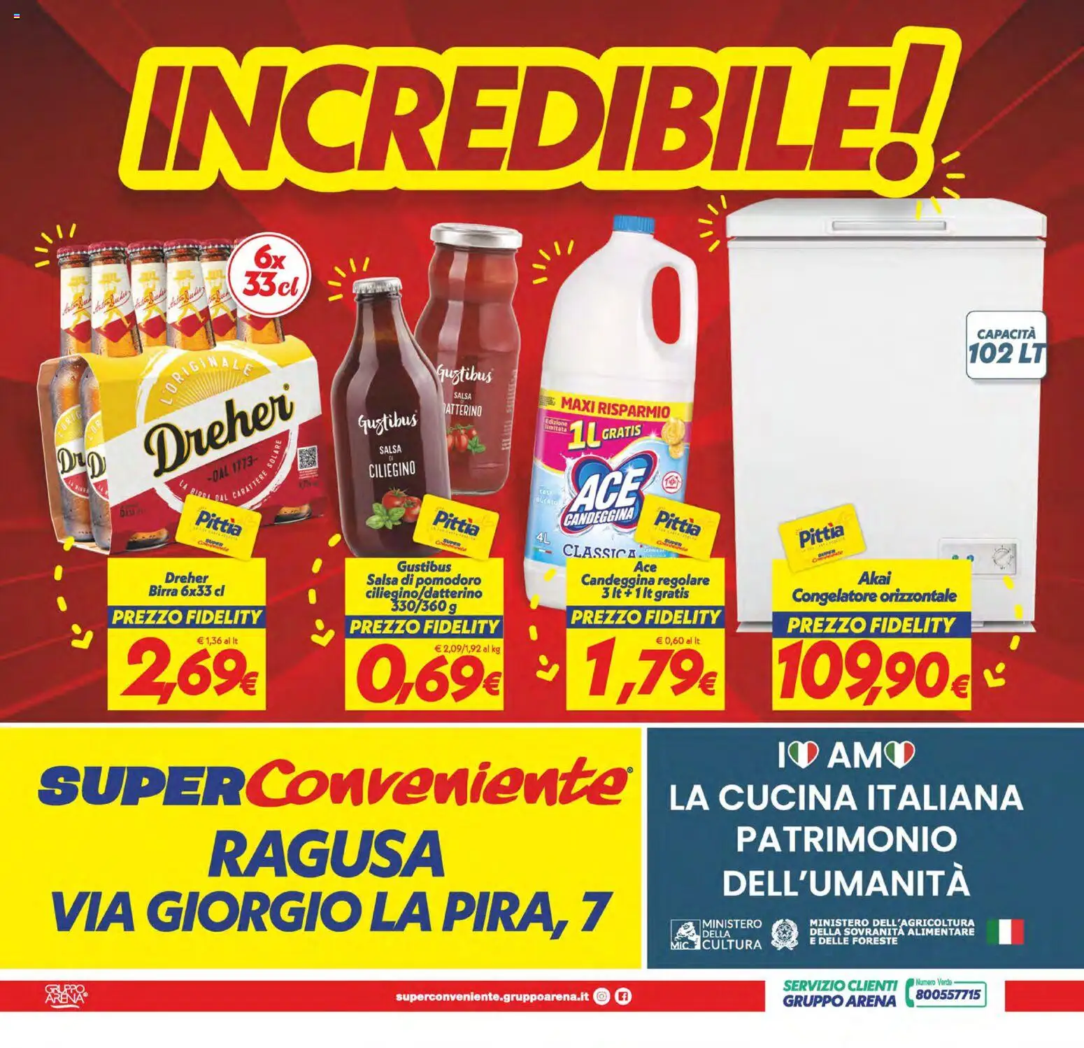 Volantino SuperConveniente del 17.03.2026 | Pagina: 24 | Prodotti: Birra, Candeggina, Salsa, Pomodoro